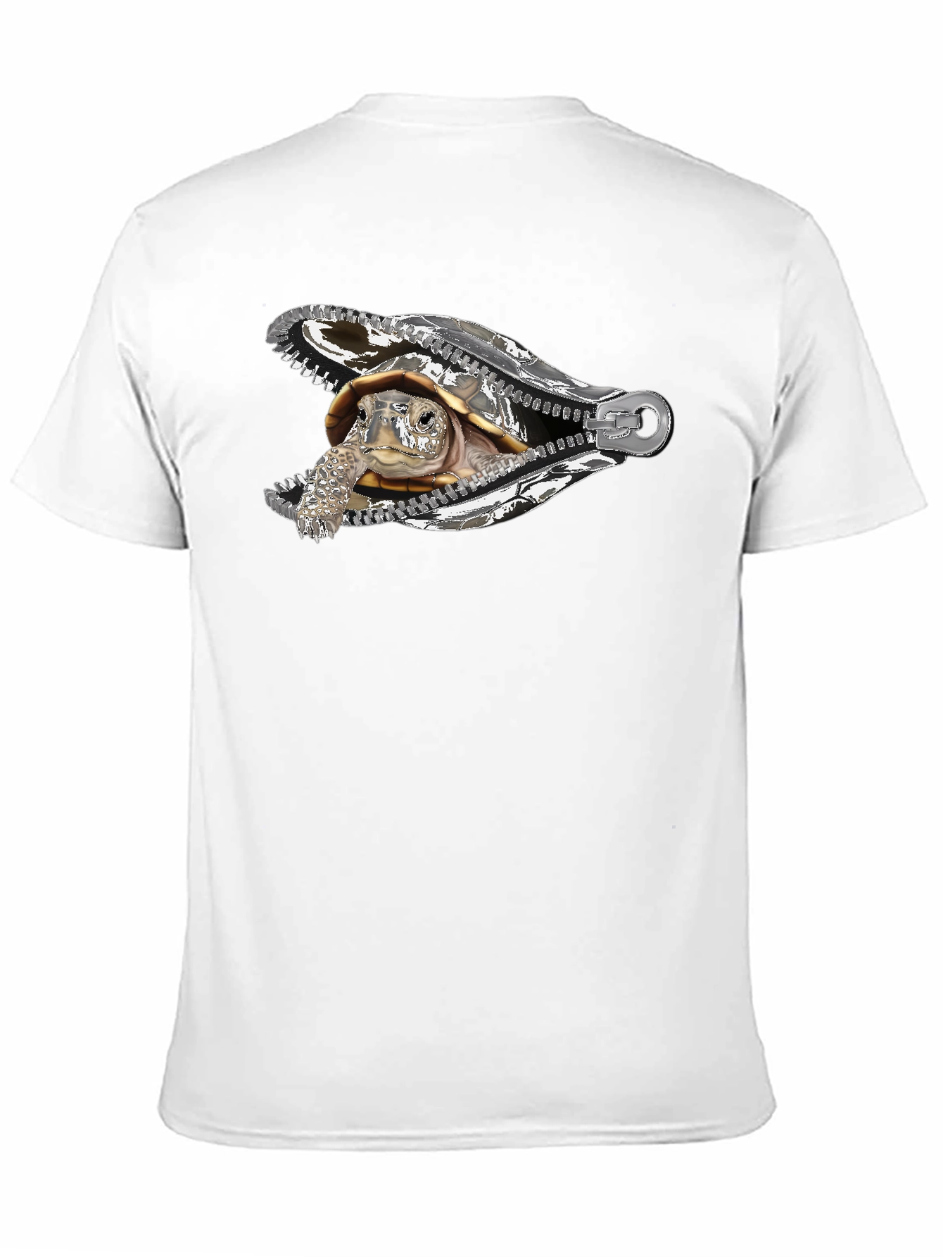 Black Turtle Zipper T-Shirt - Unique Graphic Tee view 11