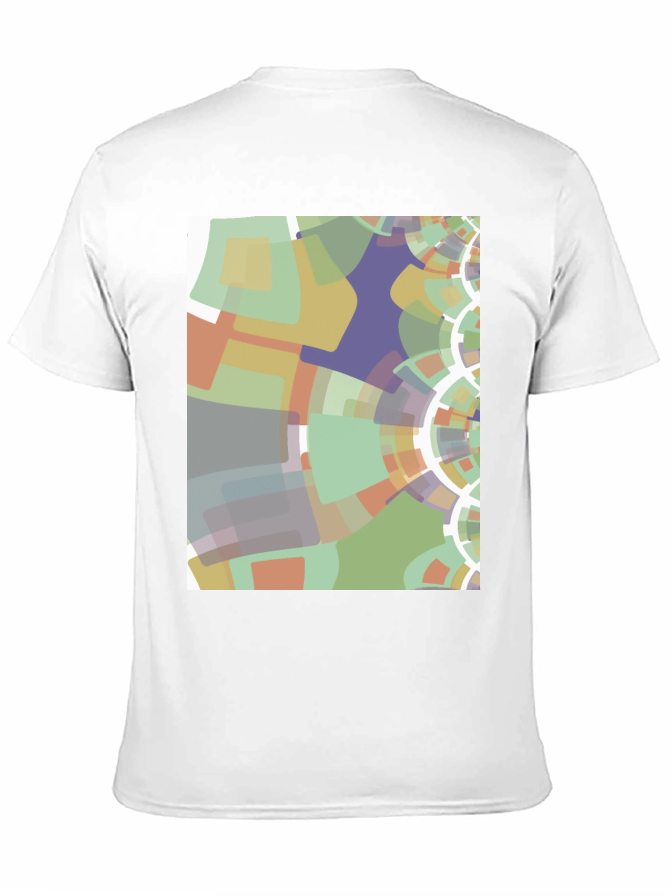 Black Abstract Geometric Graphic Print Black T-Shirt view 11