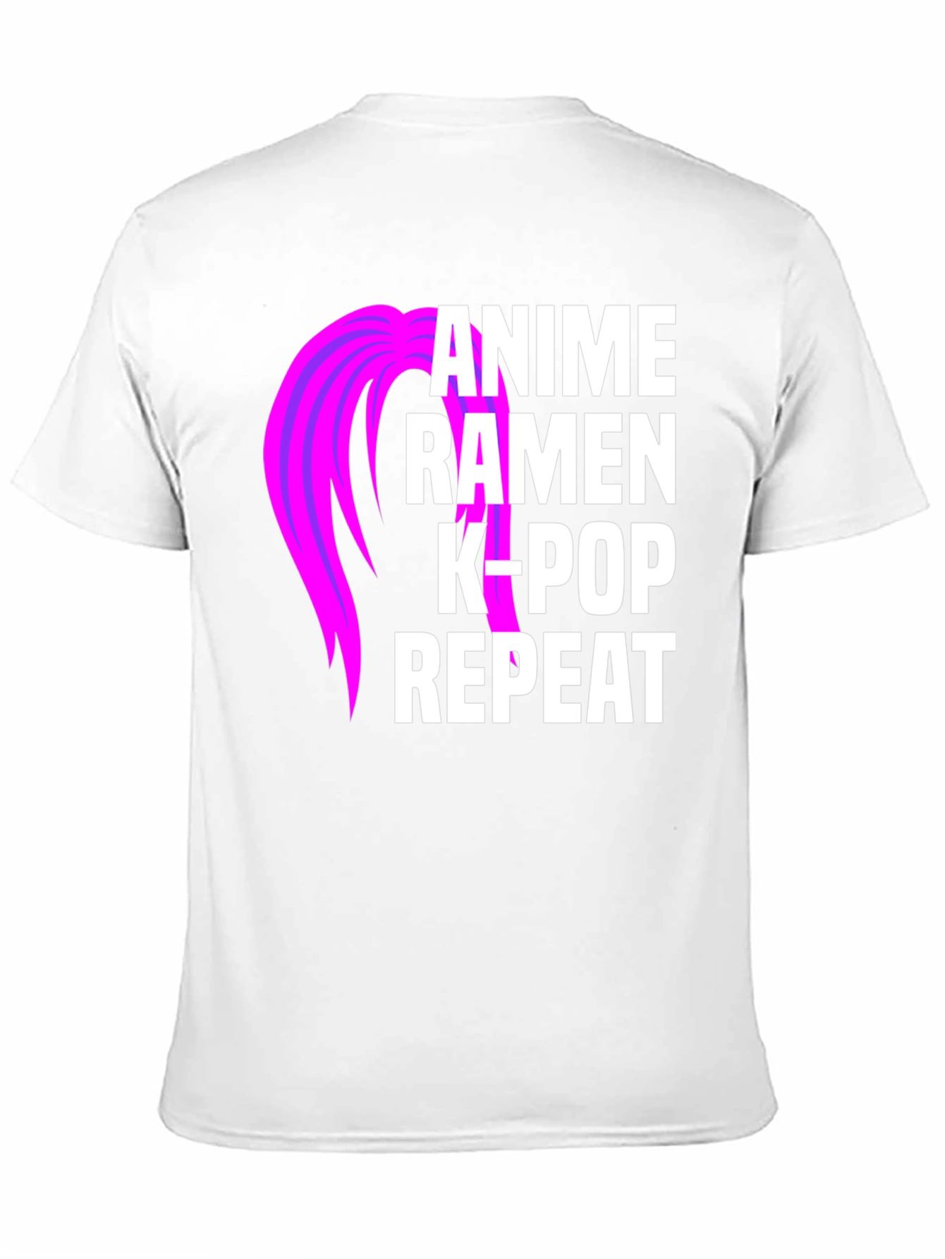 Black Anime Ramen K-Pop Repeat Graphic T-Shirt view 11