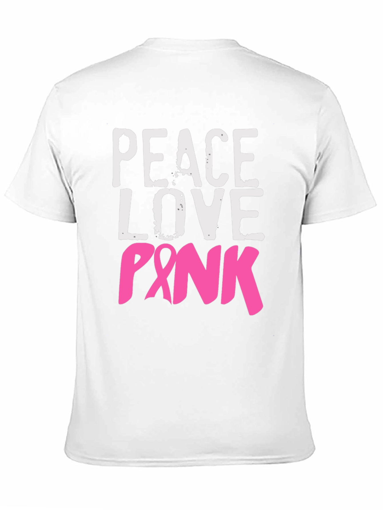 Black Peace Love Pink Breast Cancer Awareness T-Shirt view 11