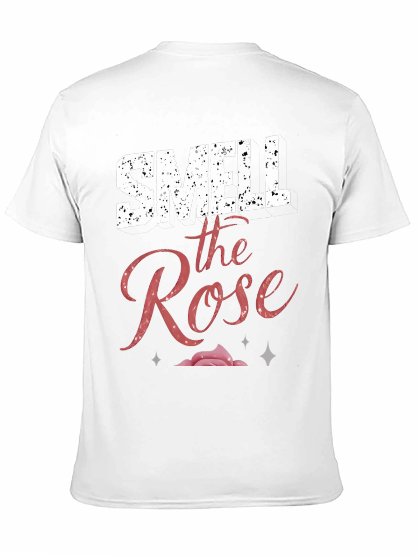 Black Smell the Rose Graphic Tee - Black Cotton Casual Top view 11