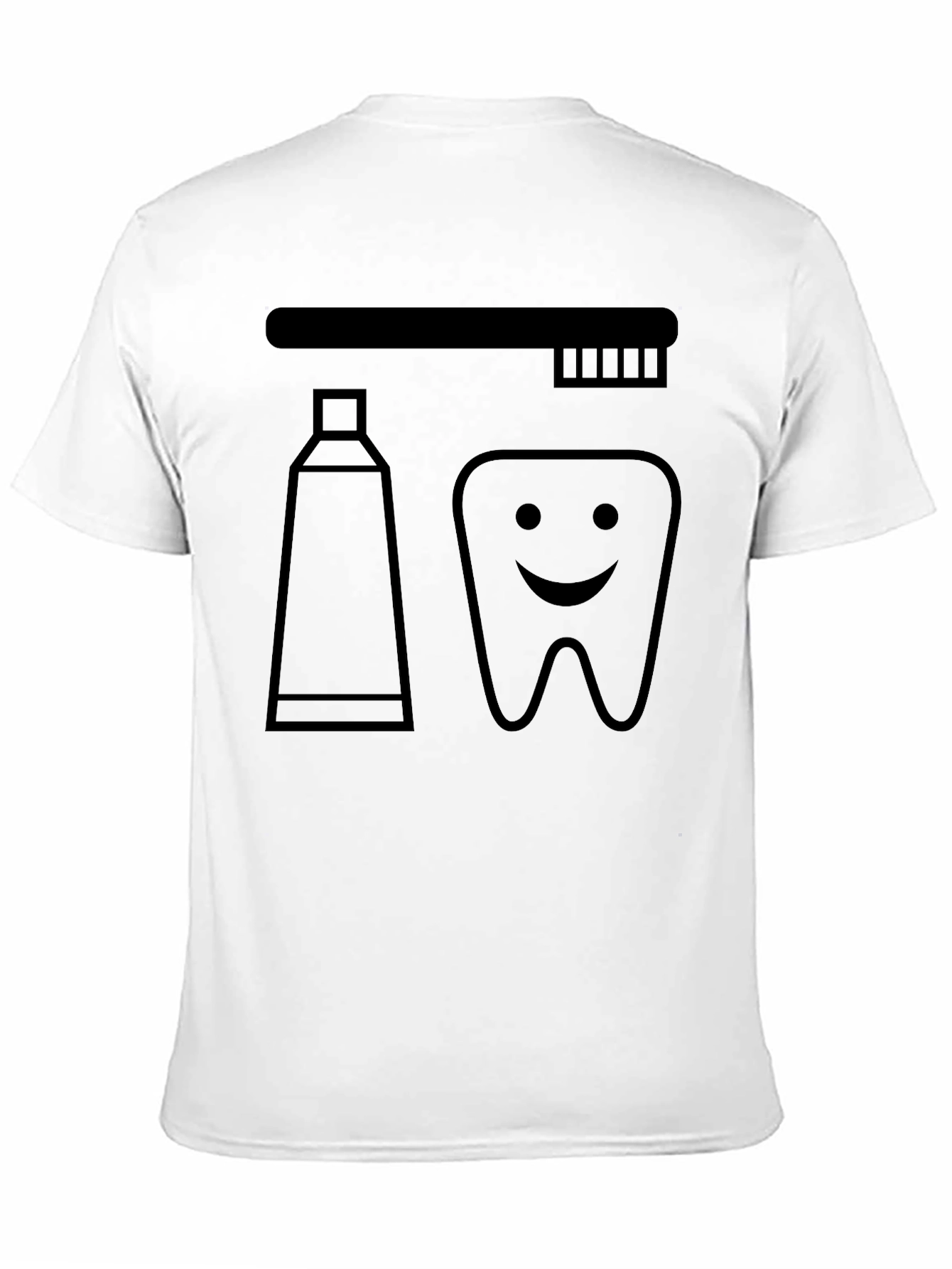 Black Dental Hygiene T-Shirt - Toothbrush, Paste & Happy Tooth view 11
