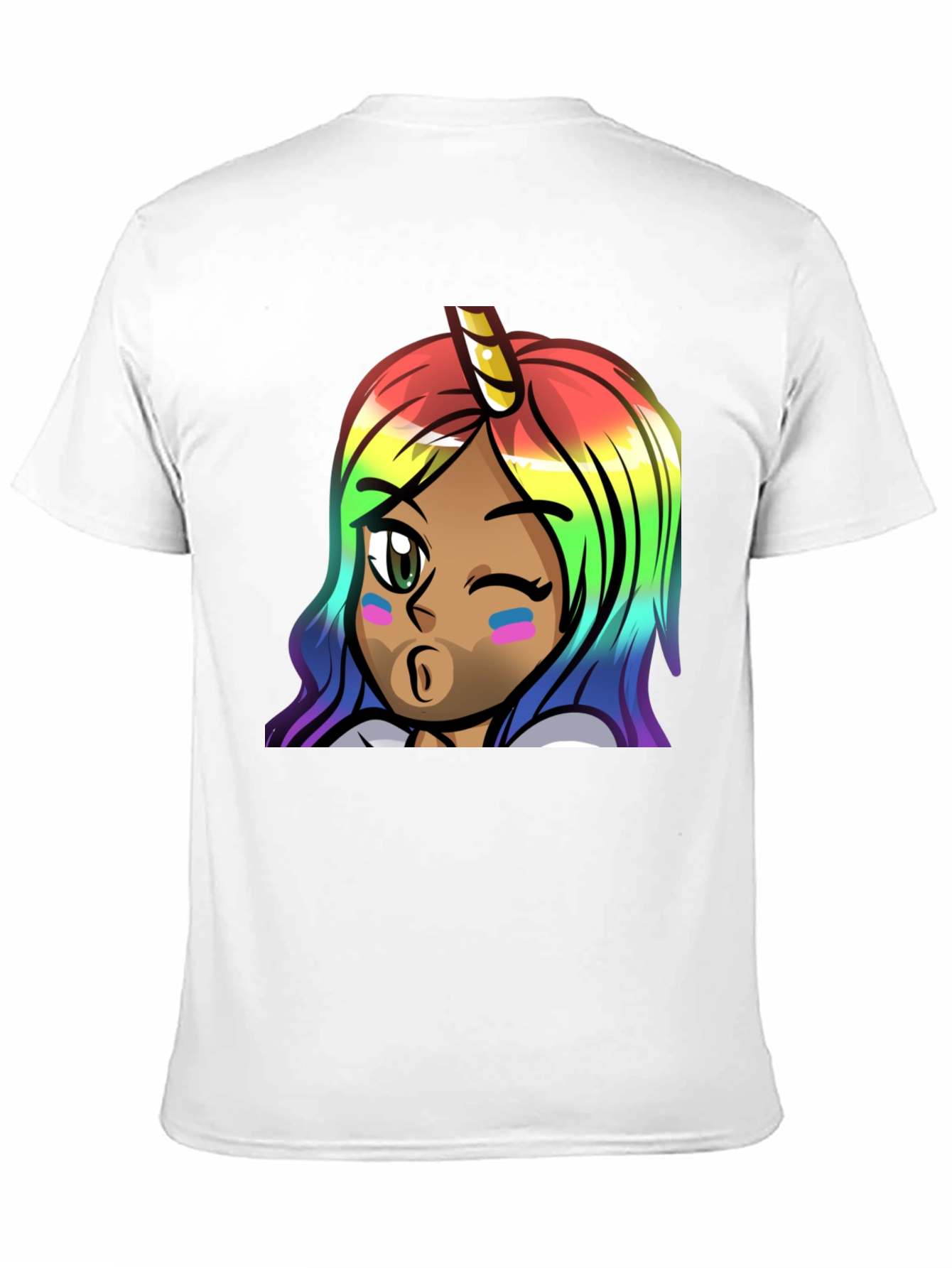Black Rainbow Unicorn Girl Graphic Tee - Unisex view 11
