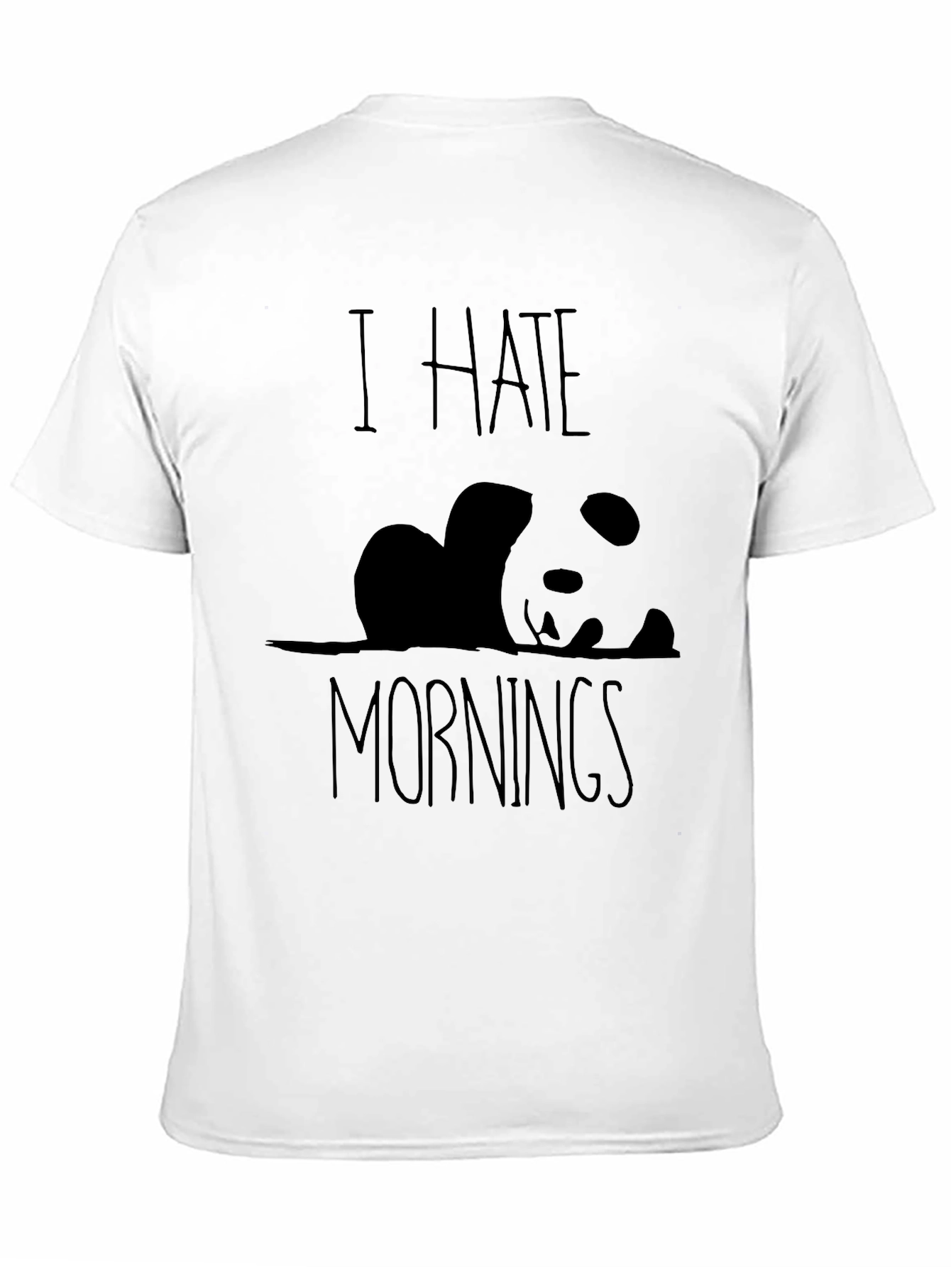 Black I Hate Mornings Panda Graphic Tee - Black view 11