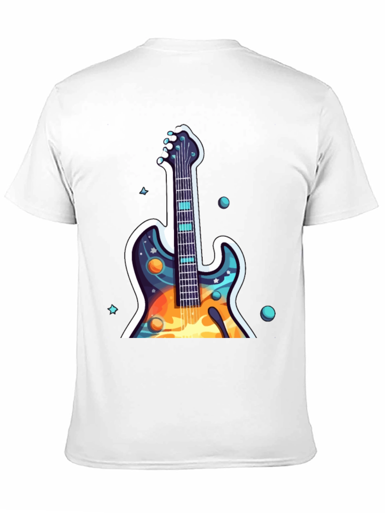 Black Cosmic Guitar Graphic Tee - Black Cotton Comfort view 11