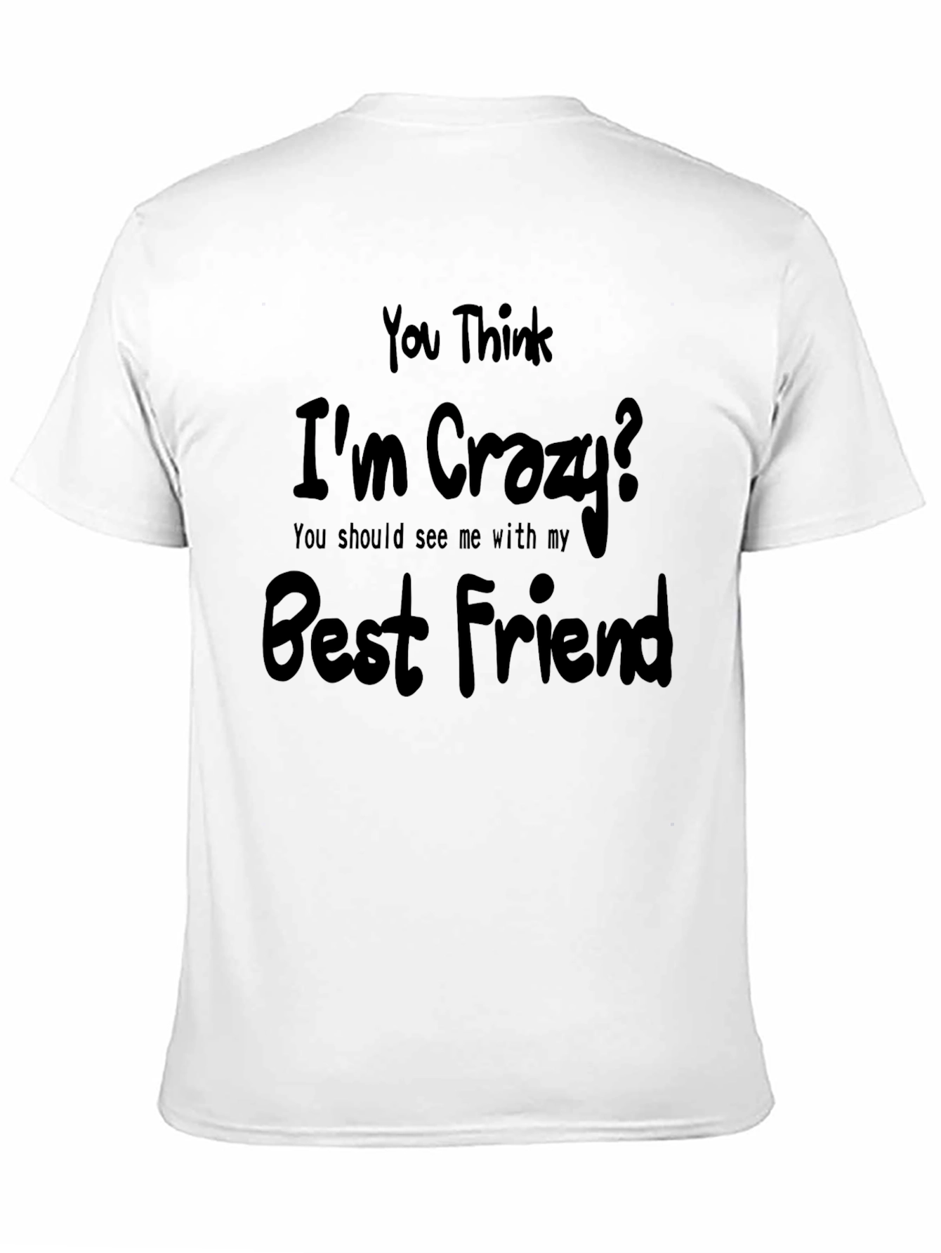 Black Crazy Best Friend Graphic Tee - Black Cotton T-Shirt view 11