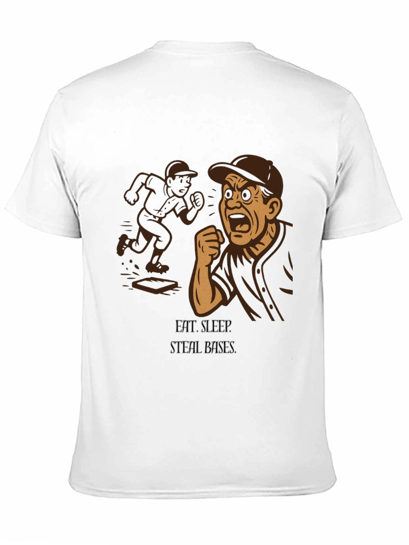 Black Eat, Sleep, Steal Bases T-Shirt view 11