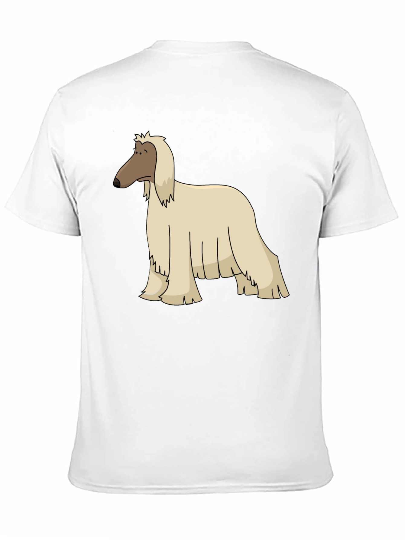 Black Afghan Hound Cartoon Black T-Shirt view 11