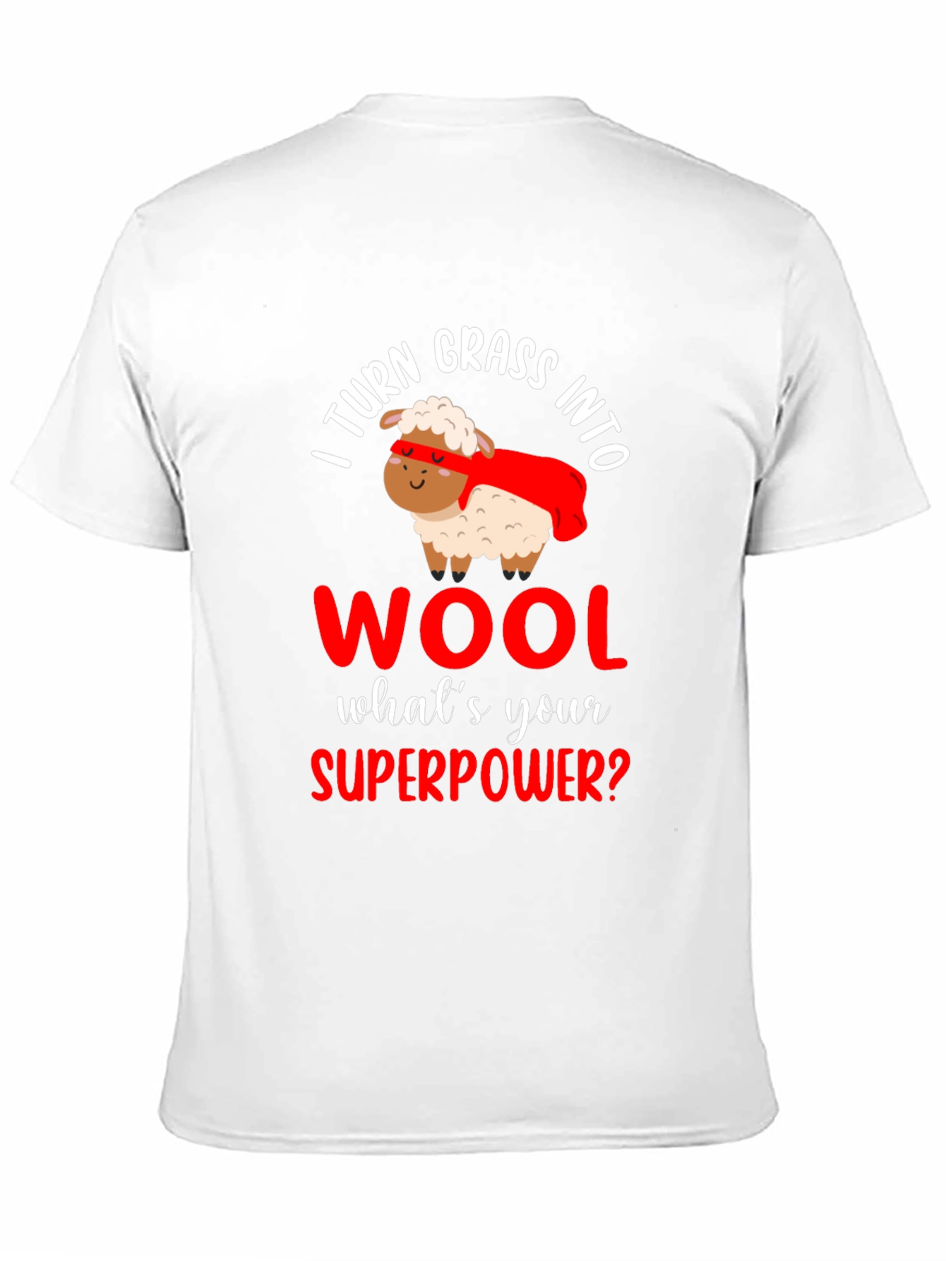 Black I Turn Grass Into Wool T-Shirt view 11