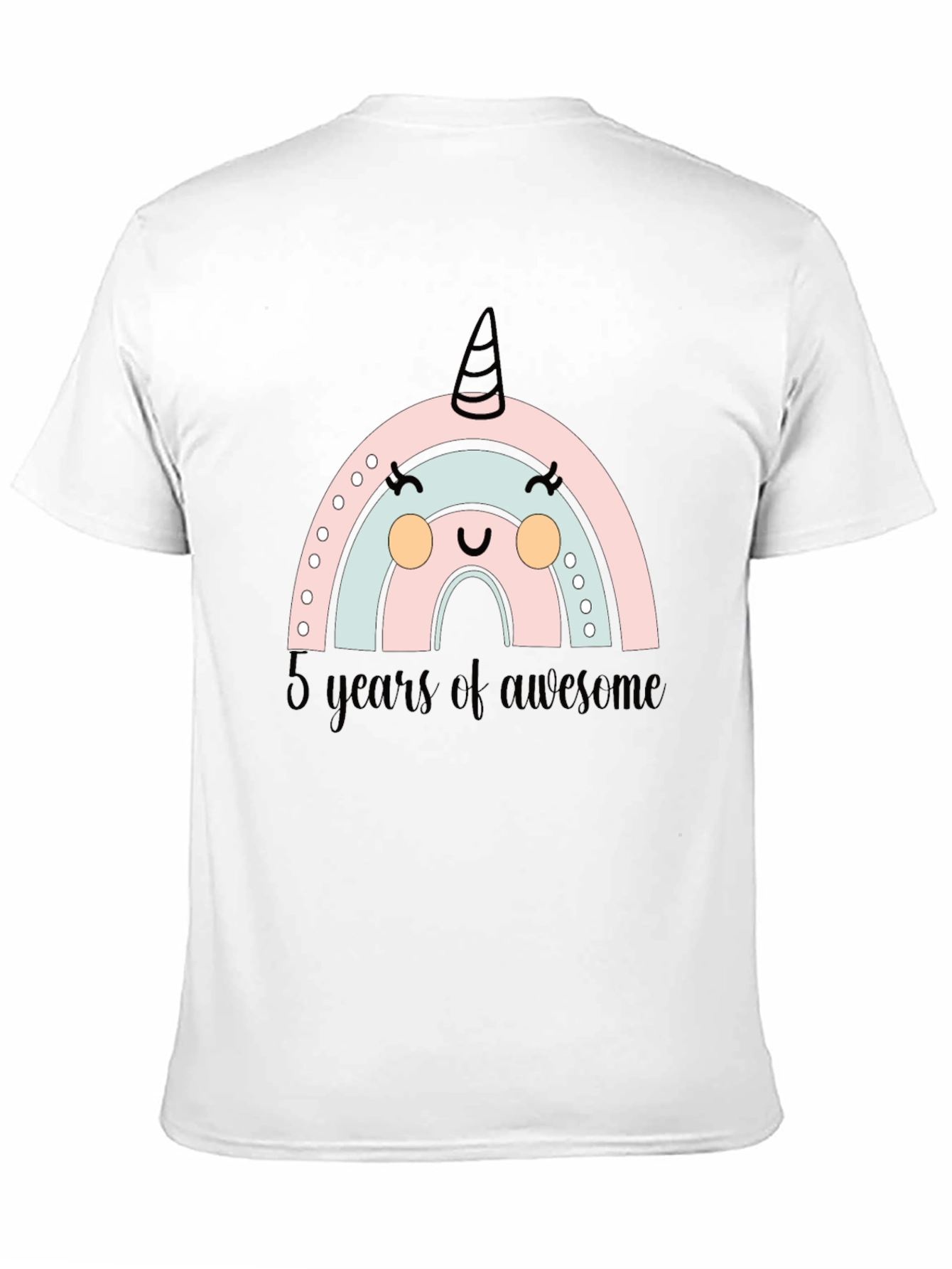 Cute Rainbow Unicorn 5th Birthday T-Shirt - 11