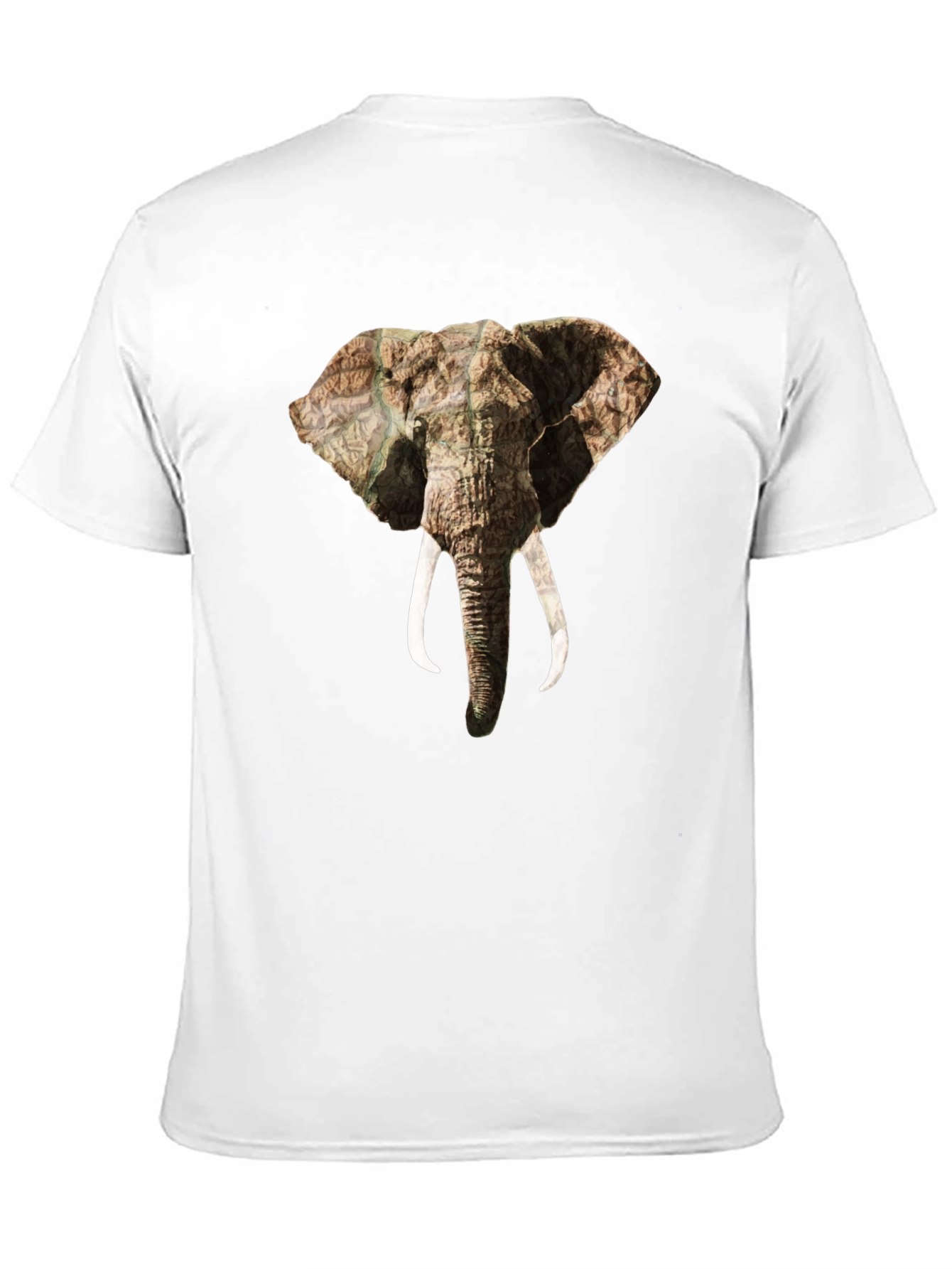 Black Elephant Head Print Black T-Shirt view 11