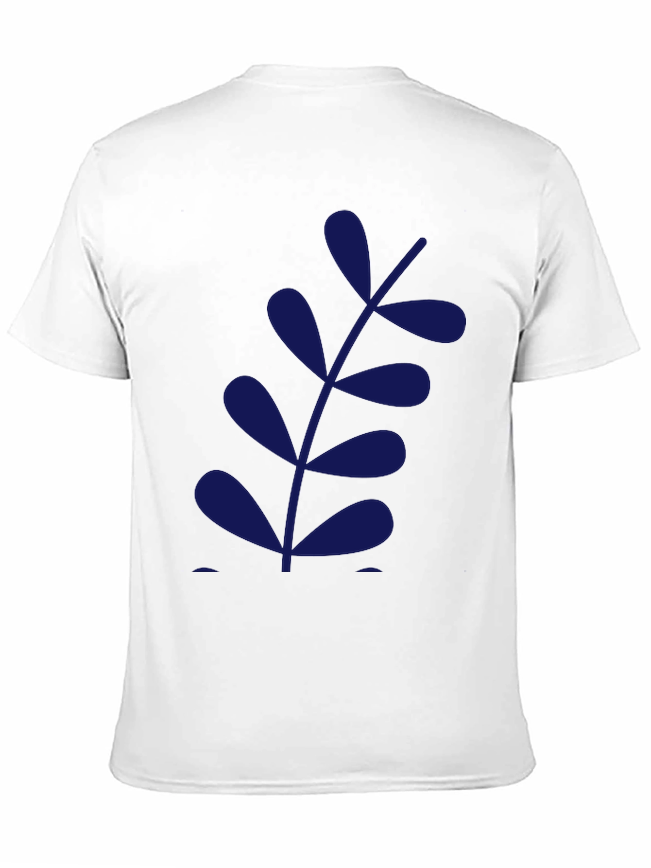 Black Black Tee with Modern Leaf Design view 11