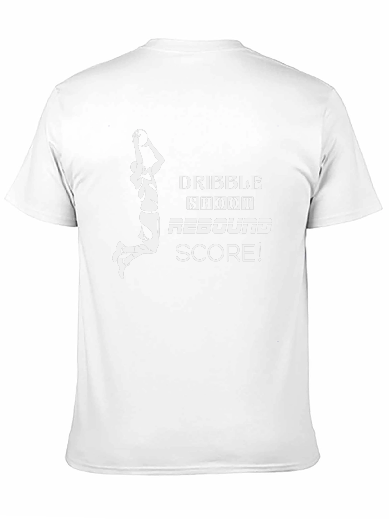Black Basketball Graphic Tee: Dribble, Shoot, Rebound, Score! Black Cotton Shirt view 11