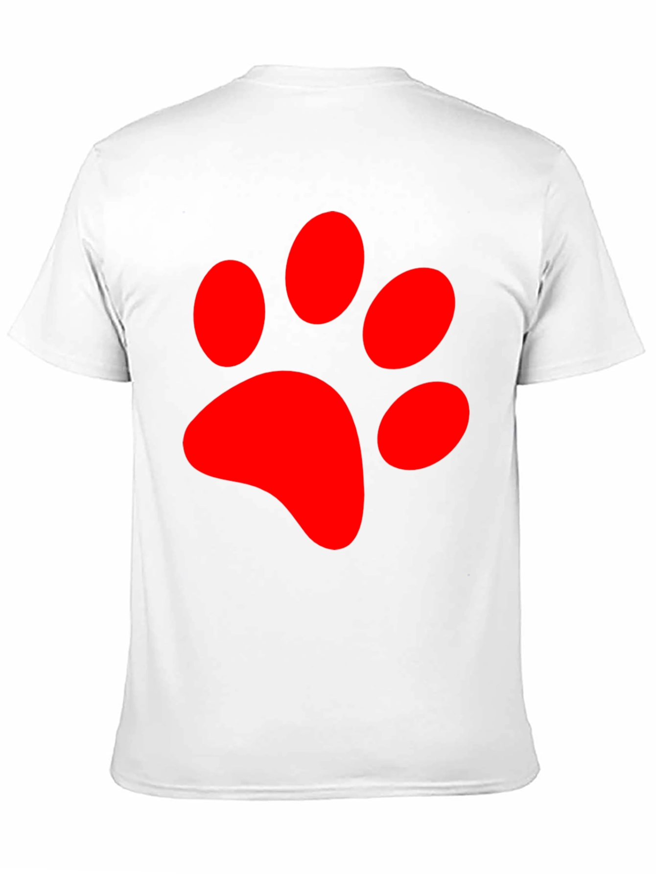 Black Red Paw Print Graphic Tee - Black Casual T-Shirt view 11