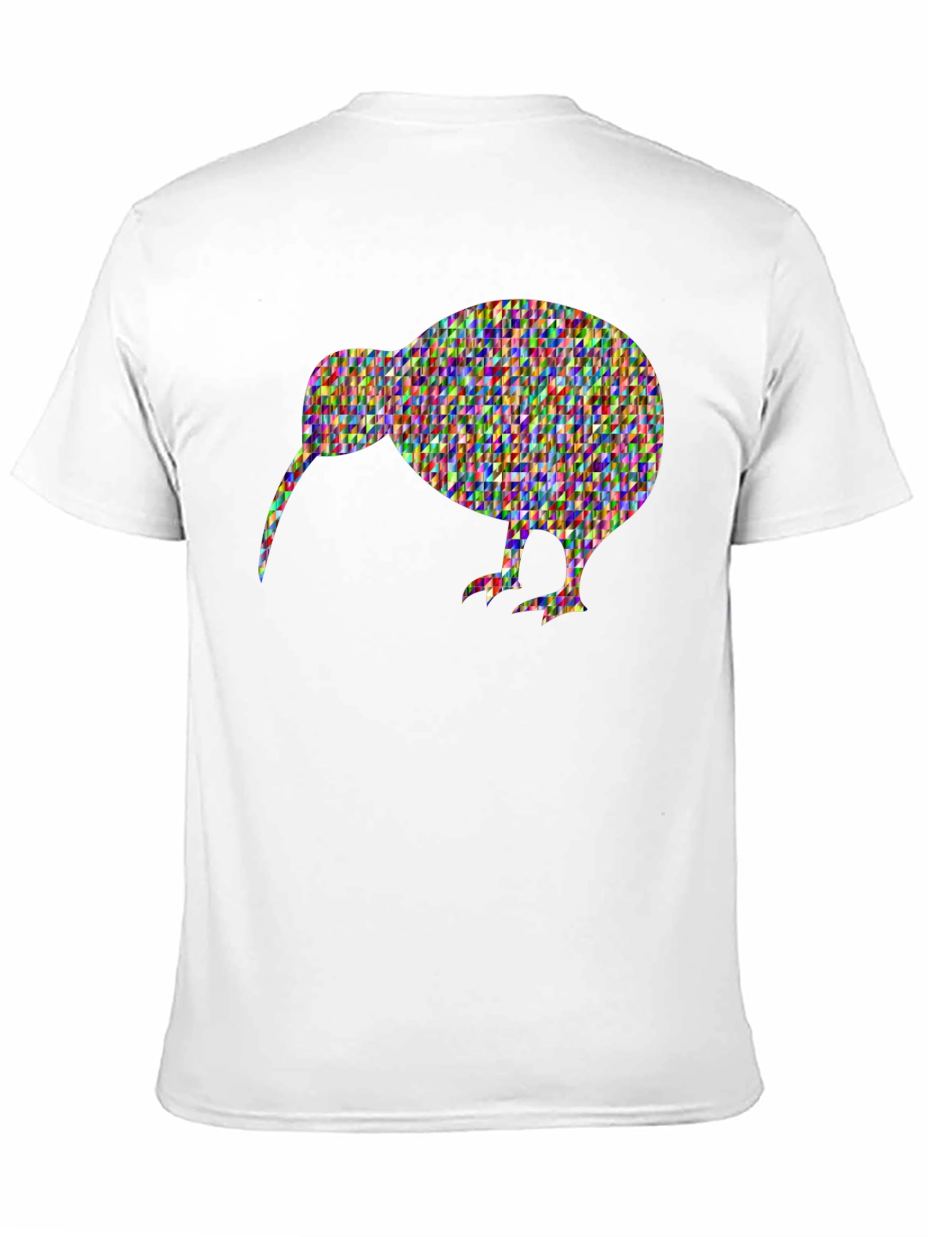 Black Kiwi Bird Mosaic Graphic Tee - Unique Black T-Shirt view 11