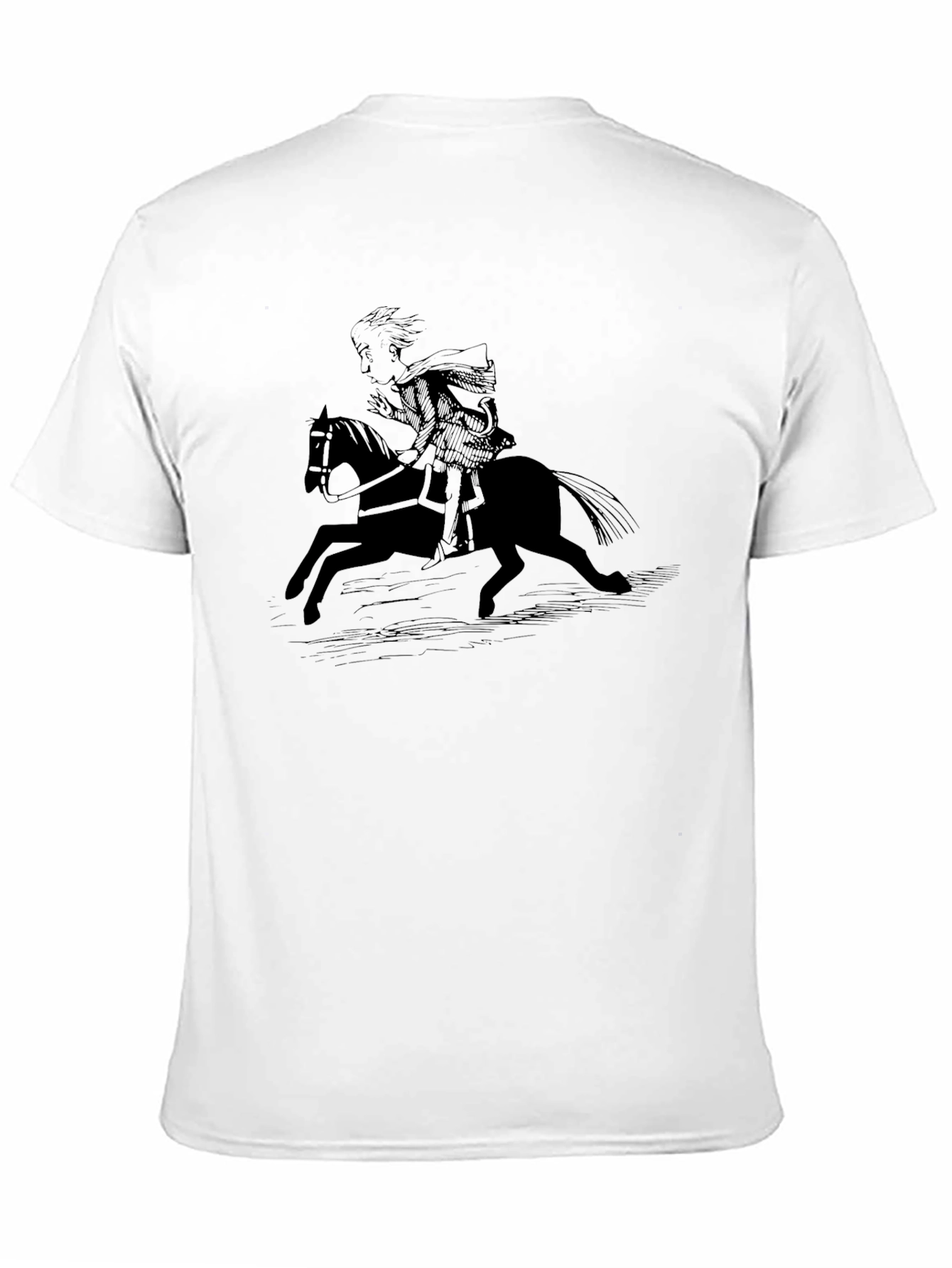 Black Black T-Shirt with Horse Rider Graphic Tee view 11