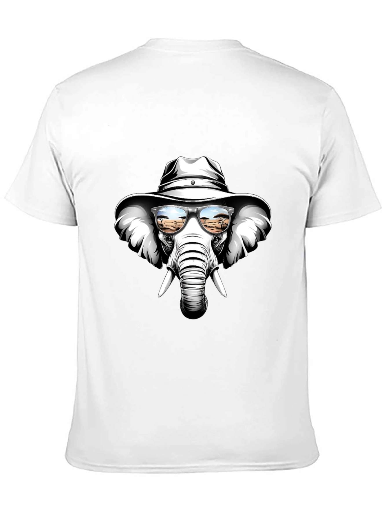Black Cool Elephant T-Shirt: Safari Shades & Cowboy Hat view 11