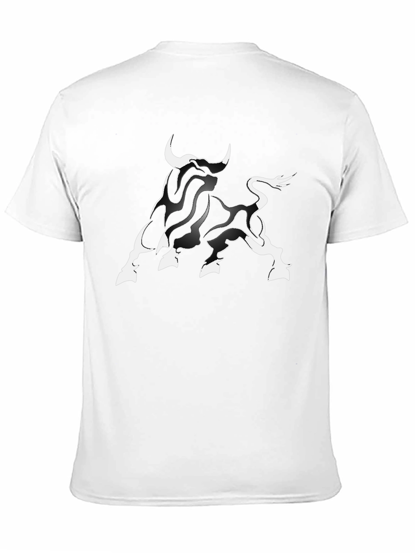 Black Black Graphic Tee - Stylish Bull Design view 11