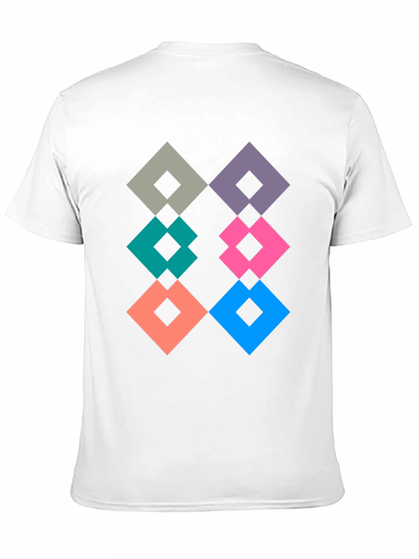 Black Geometric Diamond Pattern Tee - Modern Graphic Print view 11