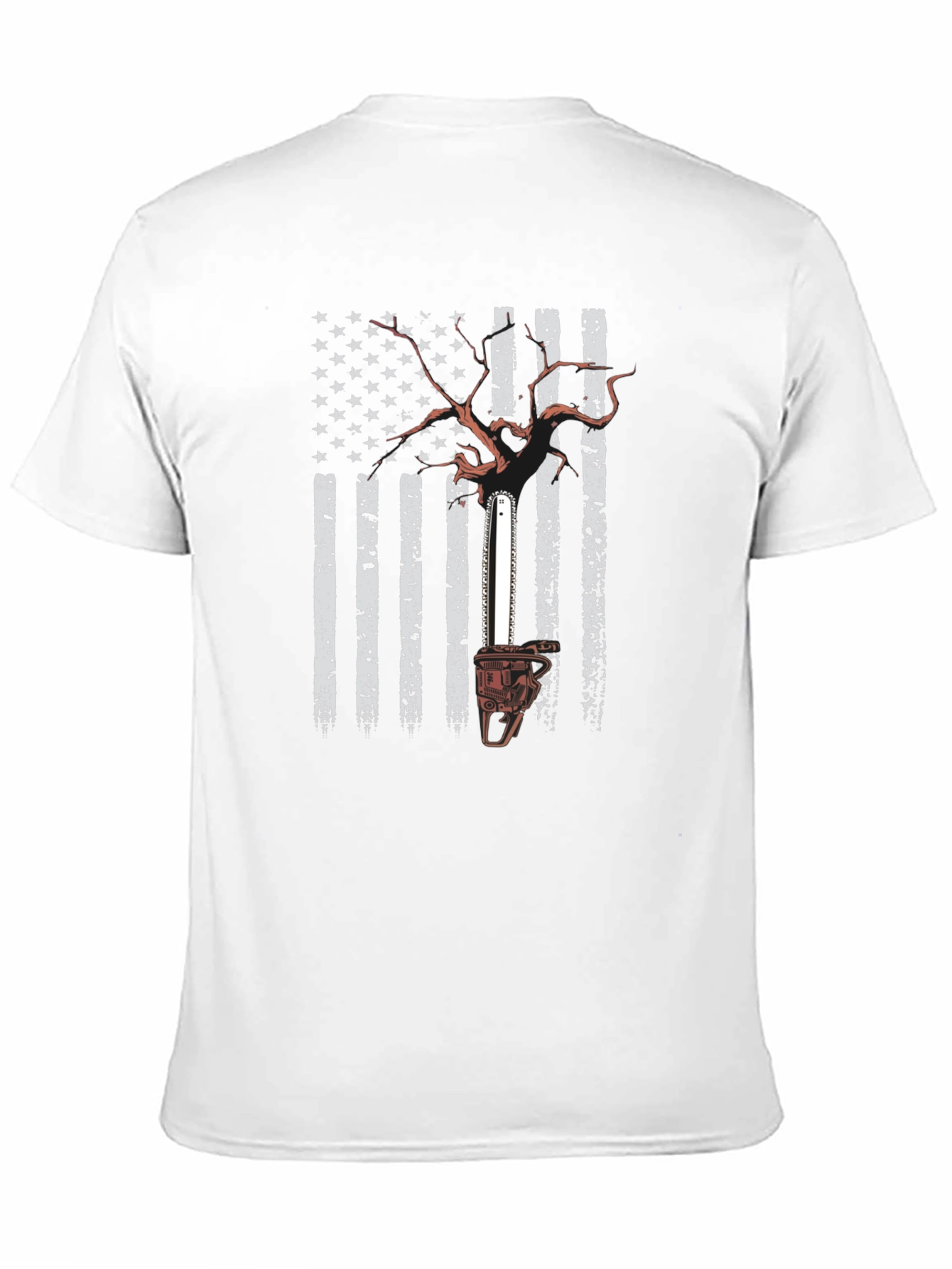 Black American Chainsaw Flag T-Shirt view 11