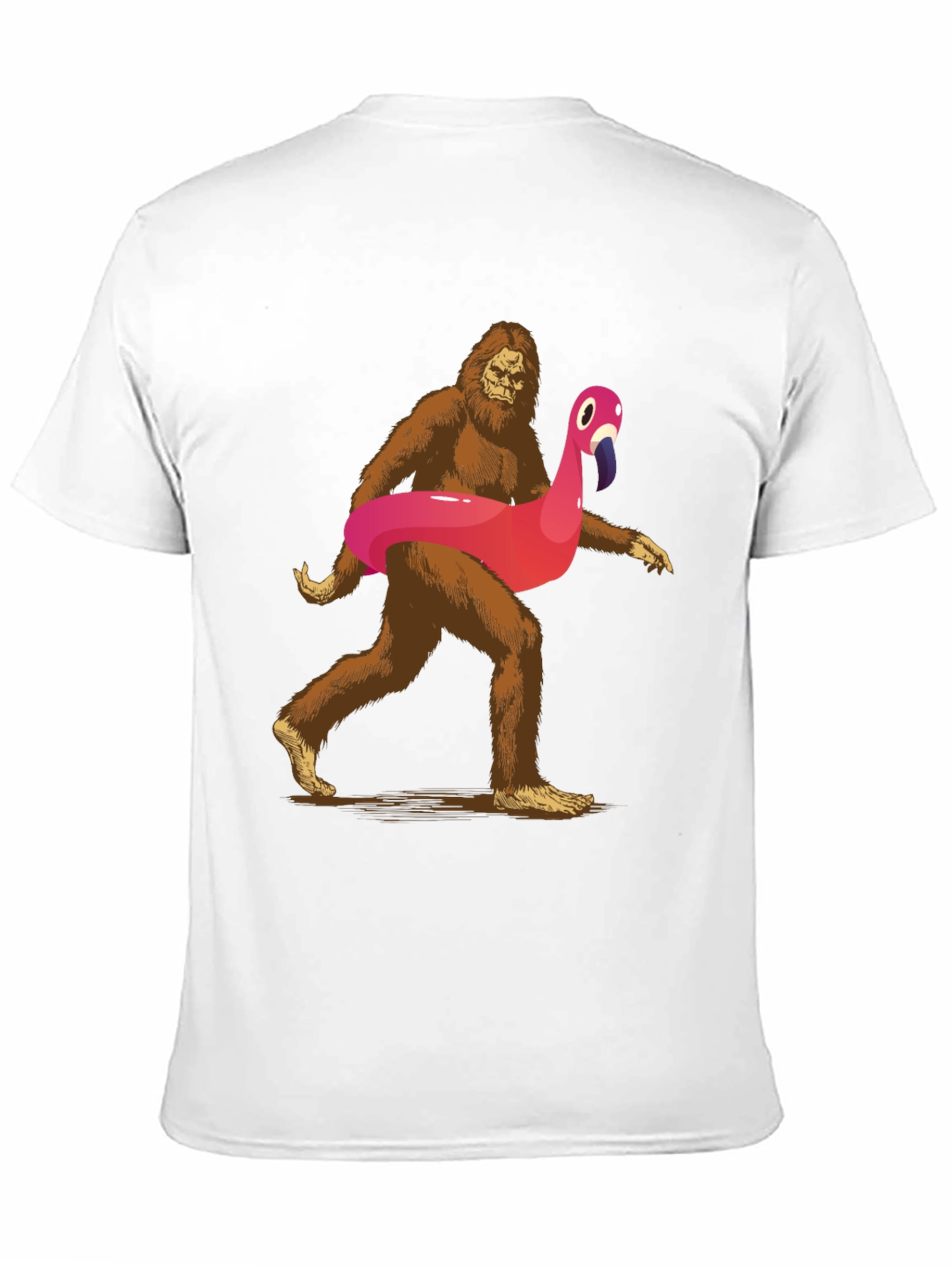 Sasquatch Flamingo Pool Float T-Shirt - 11