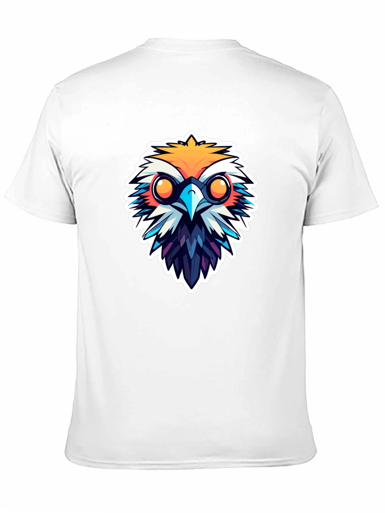 Black Men's Black T-Shirt with Owl Design view 11