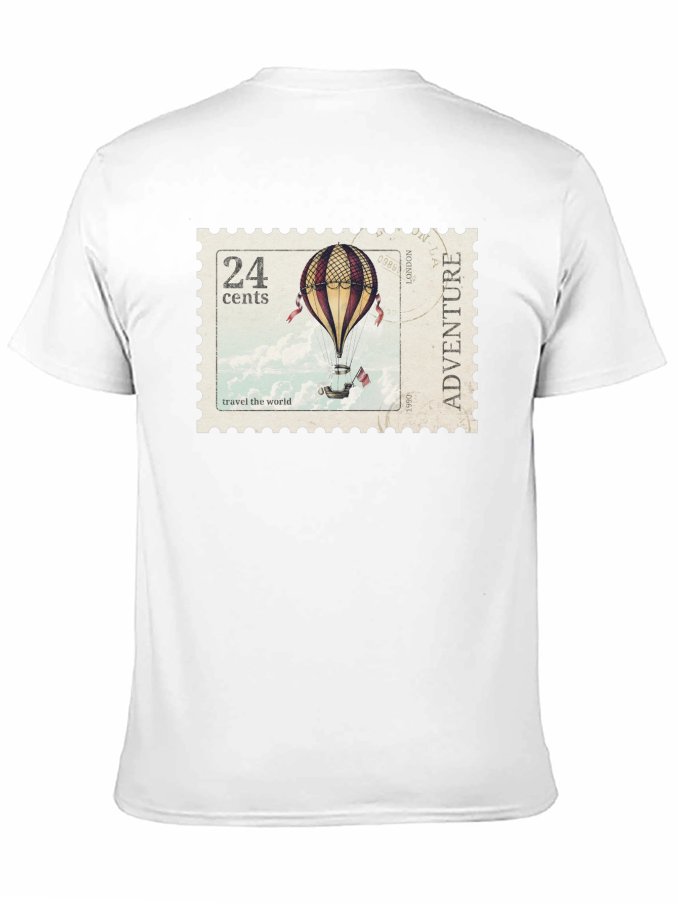 Black Vintage Travel Stamp T-Shirt view 11