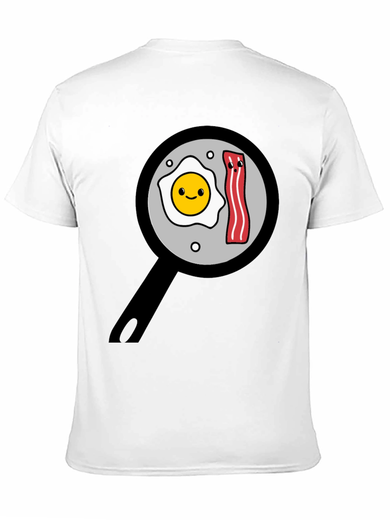 Black Funny Breakfast T-Shirt - Egg and Bacon Pan Design view 11