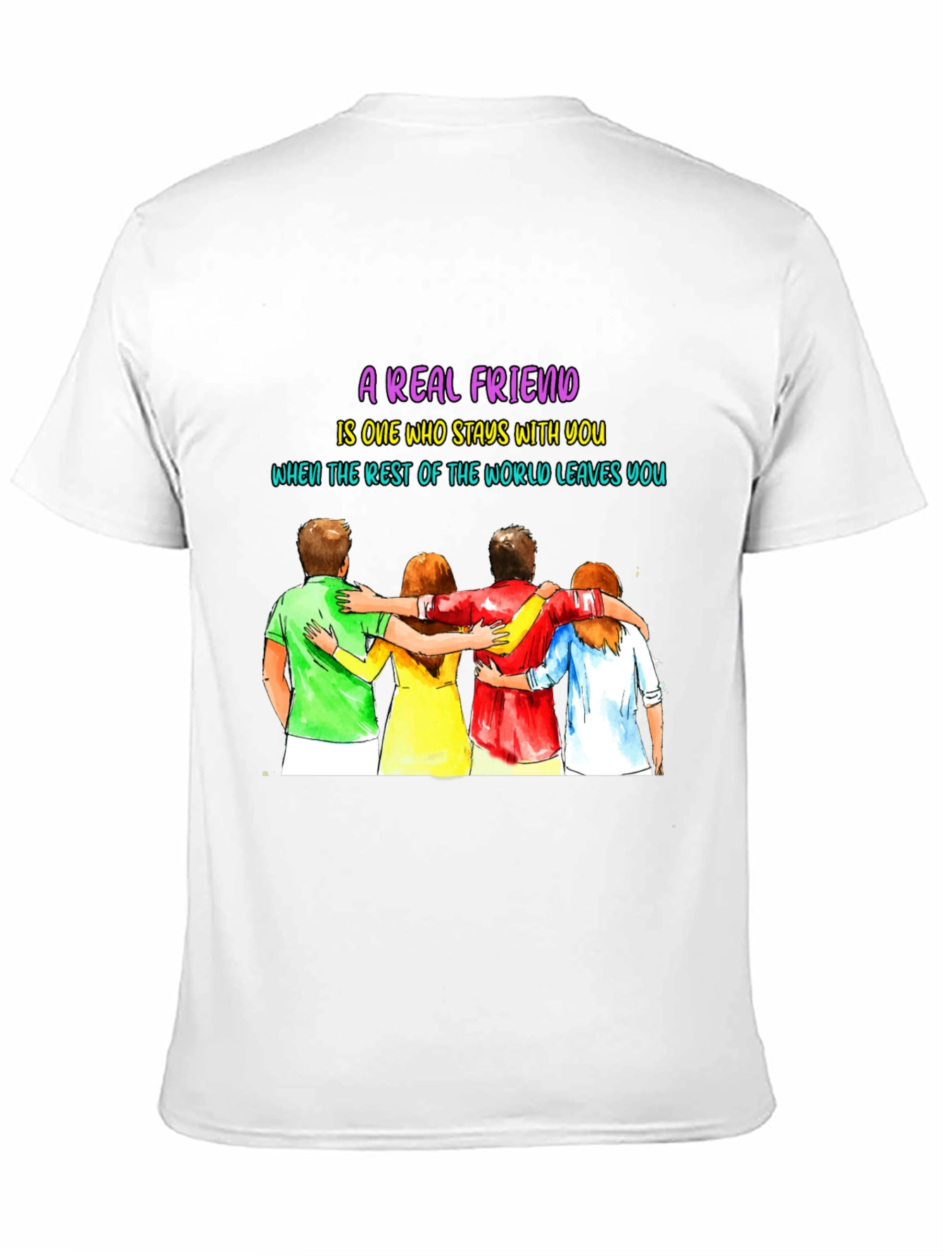 Black A Real Friend T-Shirt - Friendship Graphic Tee view 11