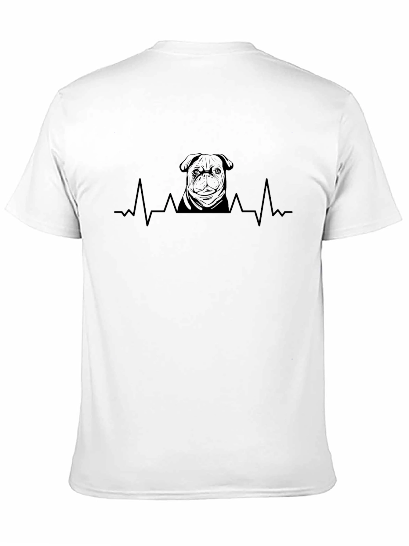 Black Pug Heartbeat T-Shirt - Black view 11