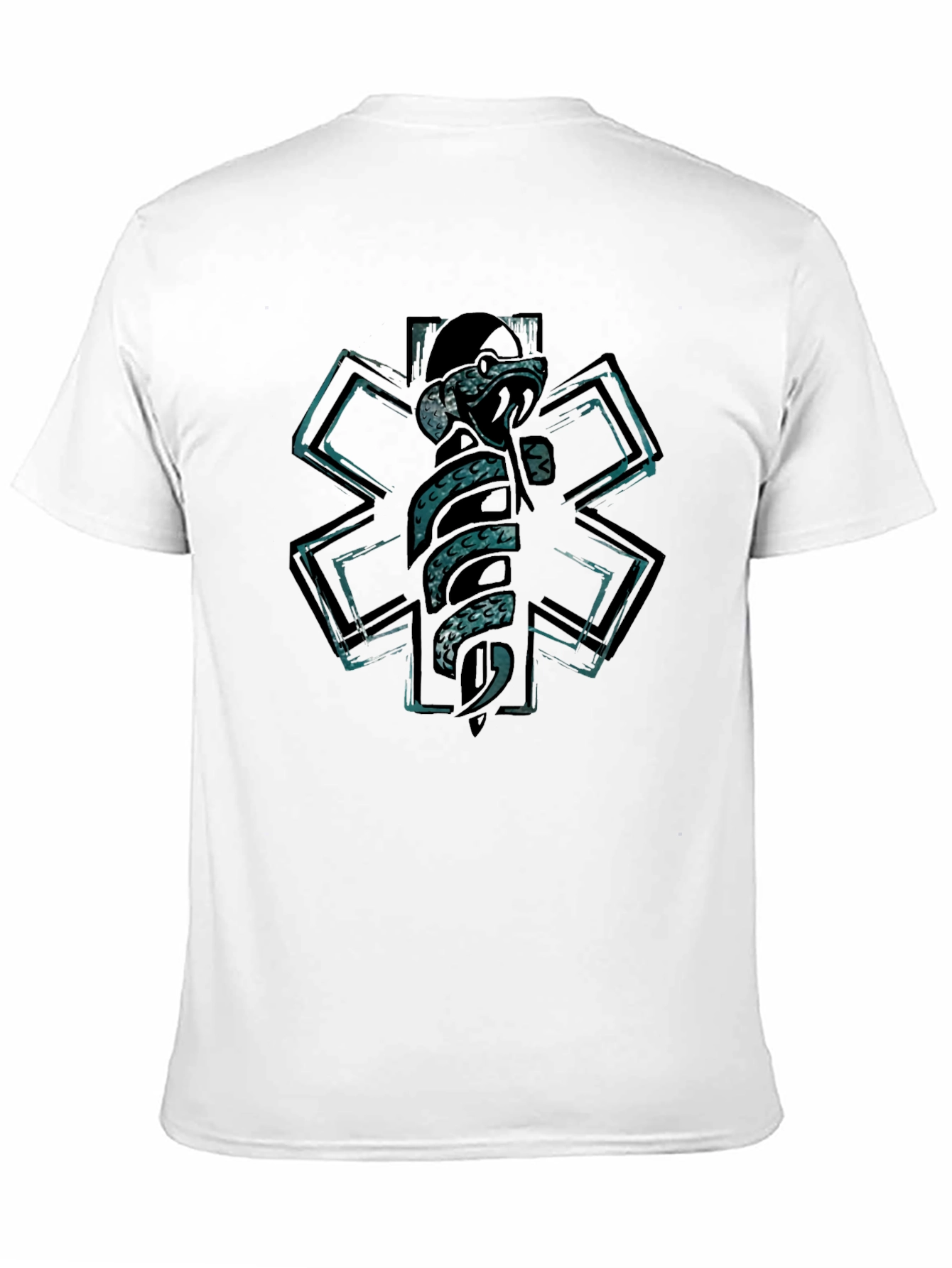 Black Star of Life Snake T-Shirt - EMT, Paramedic view 11