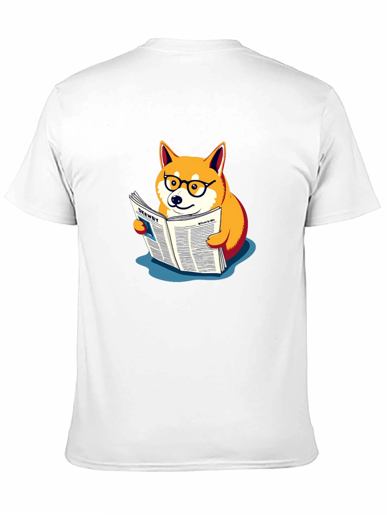 Black Shiba Inu Reading Newspaper Graphic Tee view 11