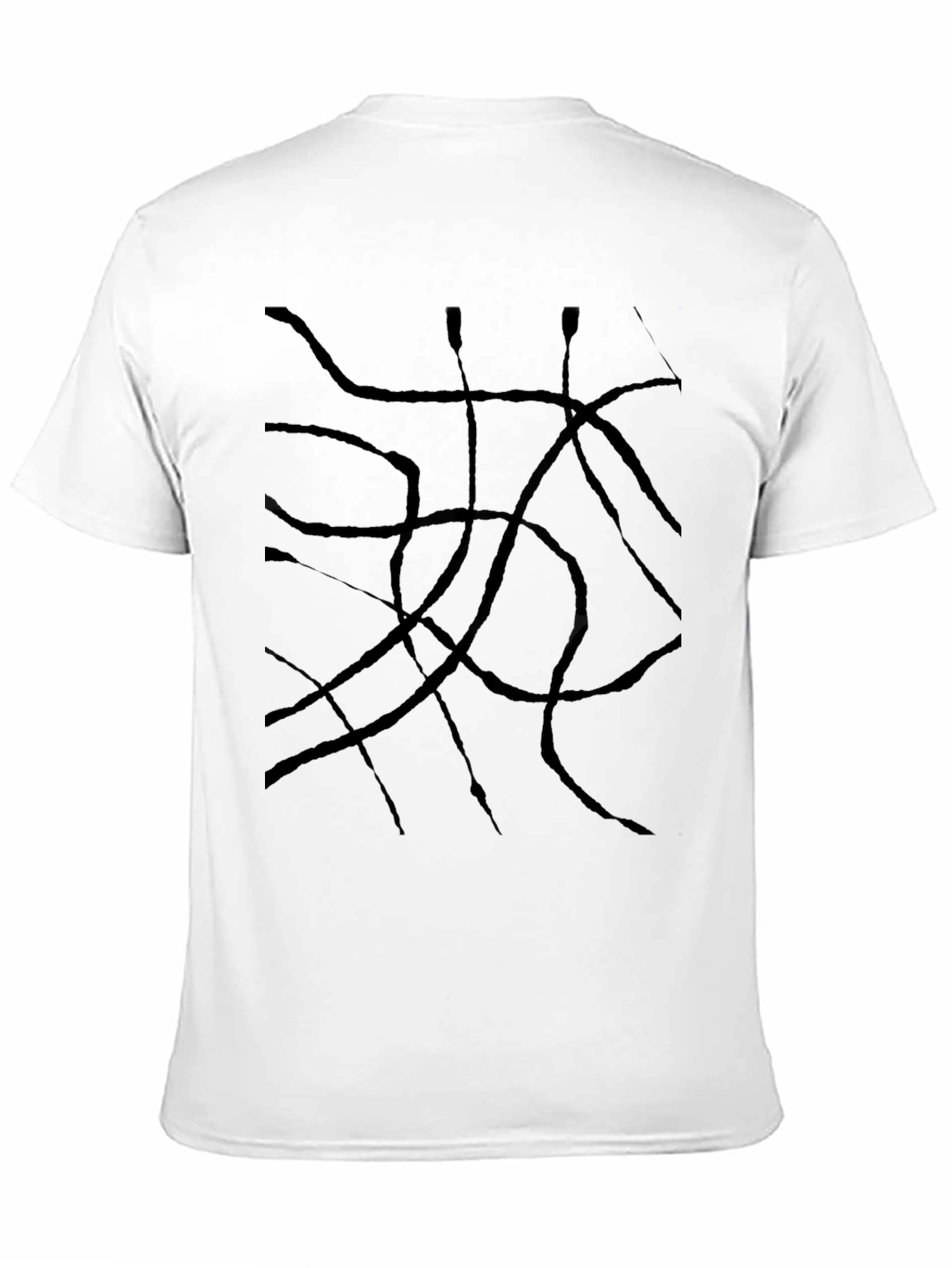 Abstract Line Art Black T-Shirt - 11