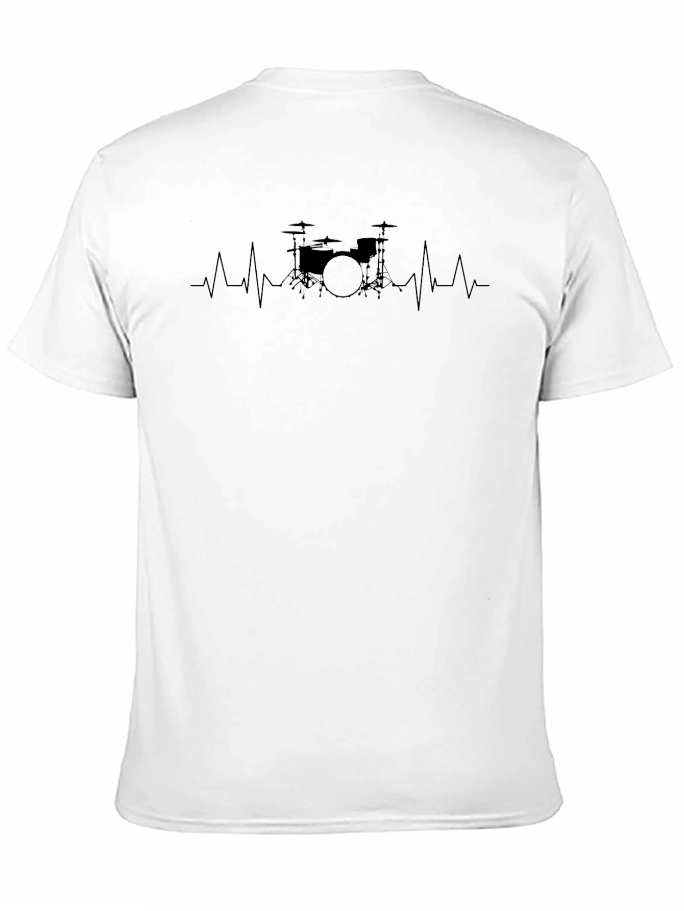 Black Drum Kit Heartbeat T-Shirt - Music Lover Tee view 11
