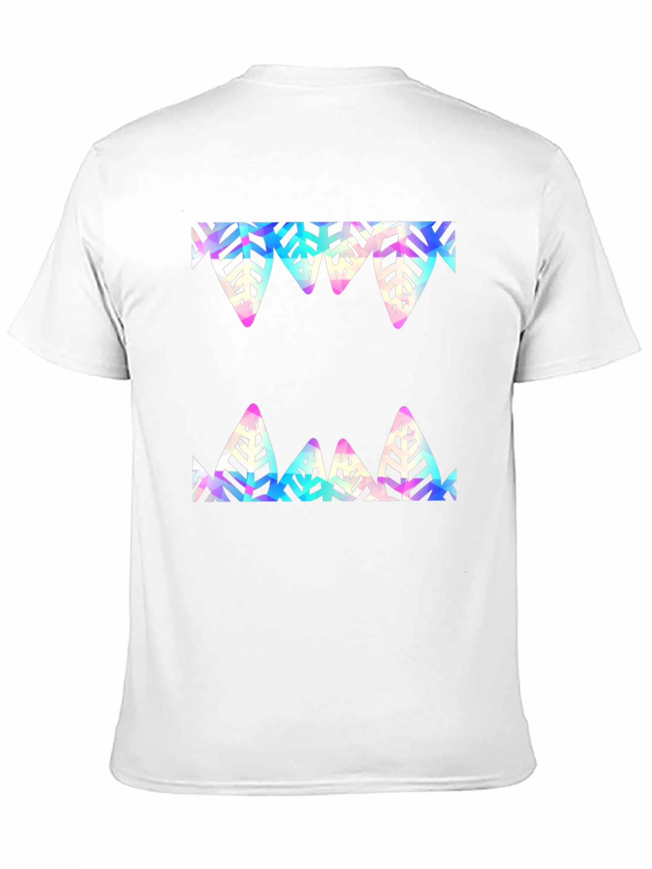 Black Abstract Leaf Design Black T-Shirt view 11