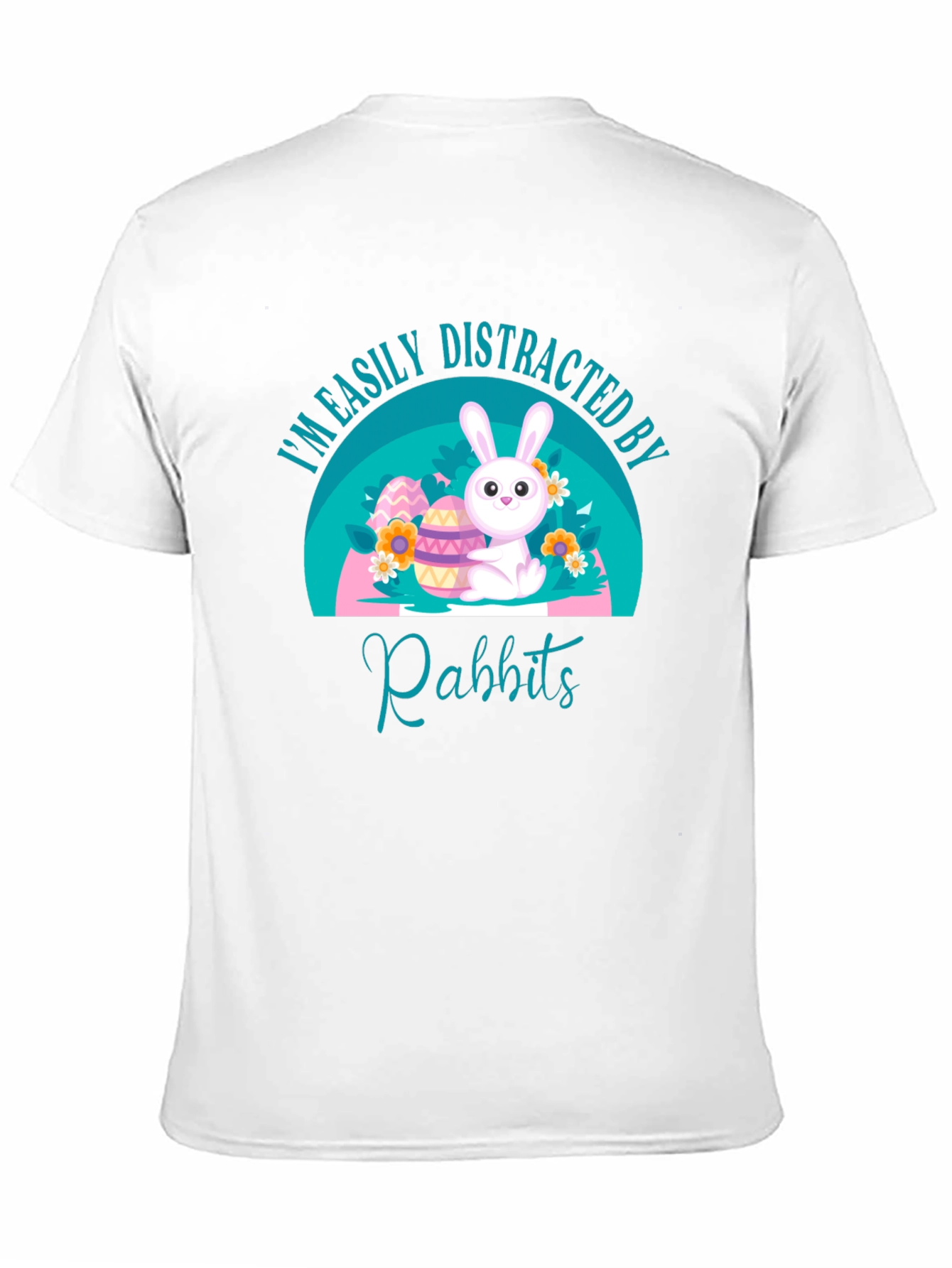 Black Easily Distracted By Rabbits T-Shirt view 11