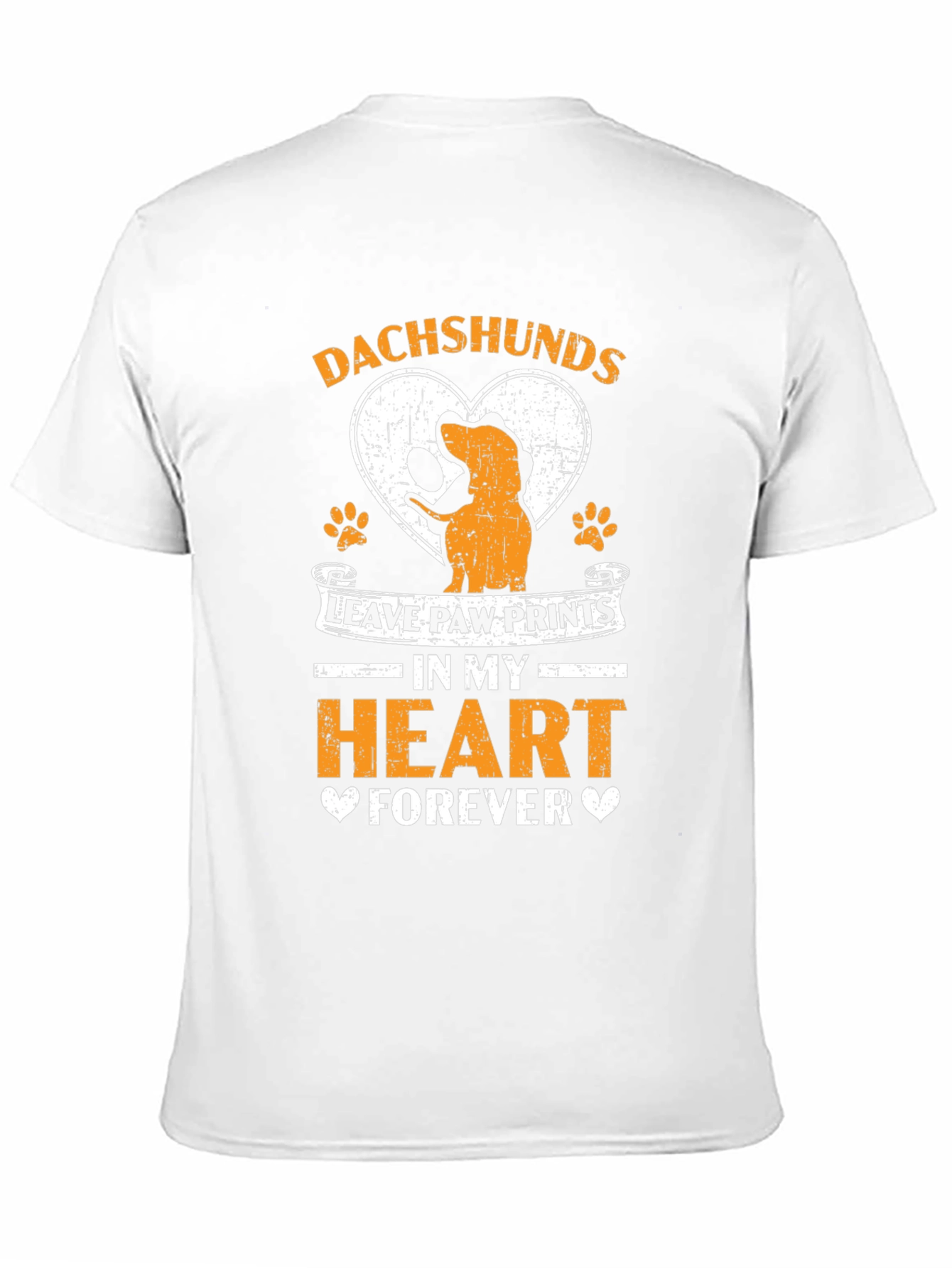 Black Dachshunds Leave Paw Prints Heart T-Shirt view 11