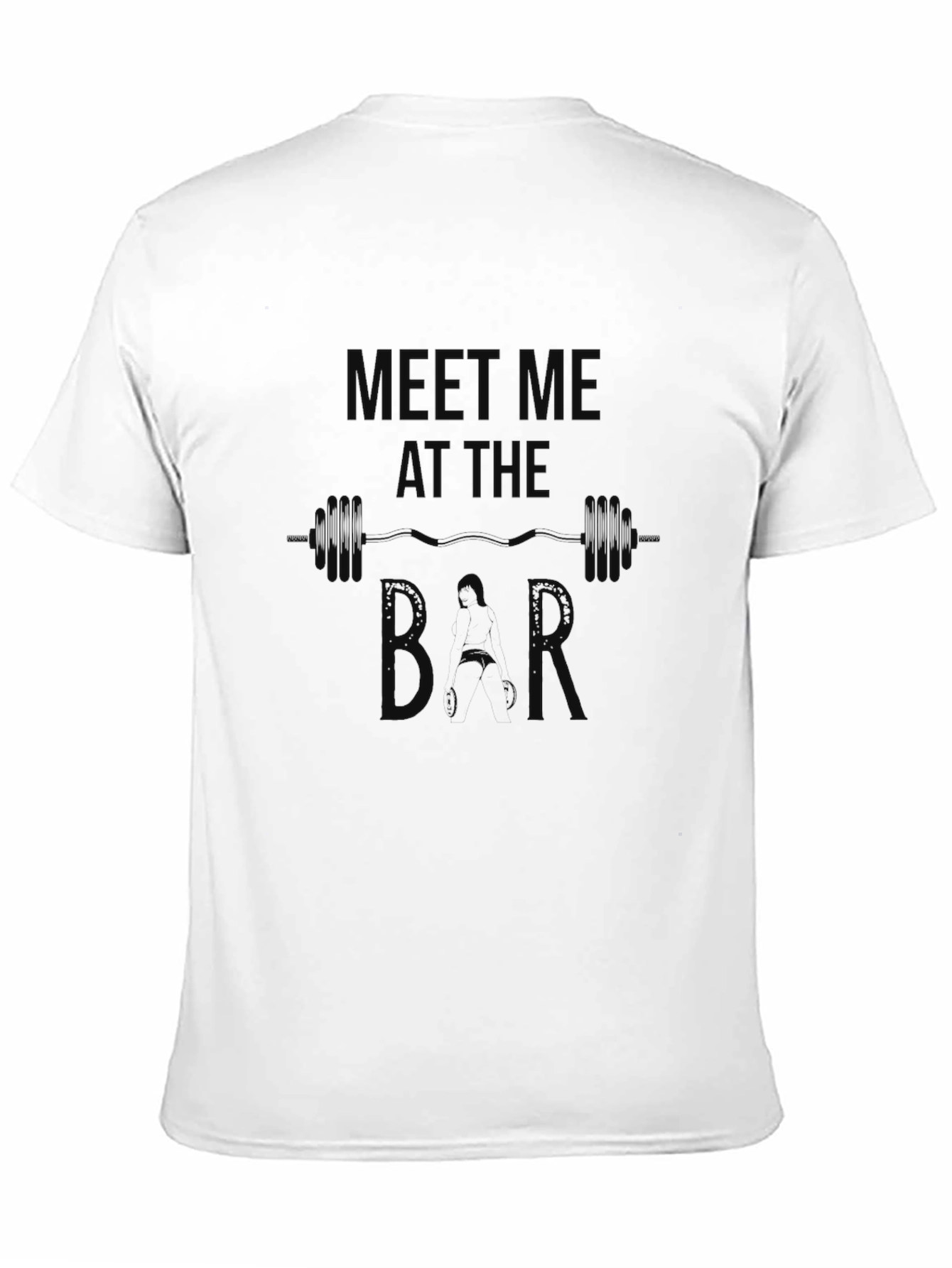 Black Meet Me at the Bar Graphic Tee - Black Cotton Gym Shirt view 11
