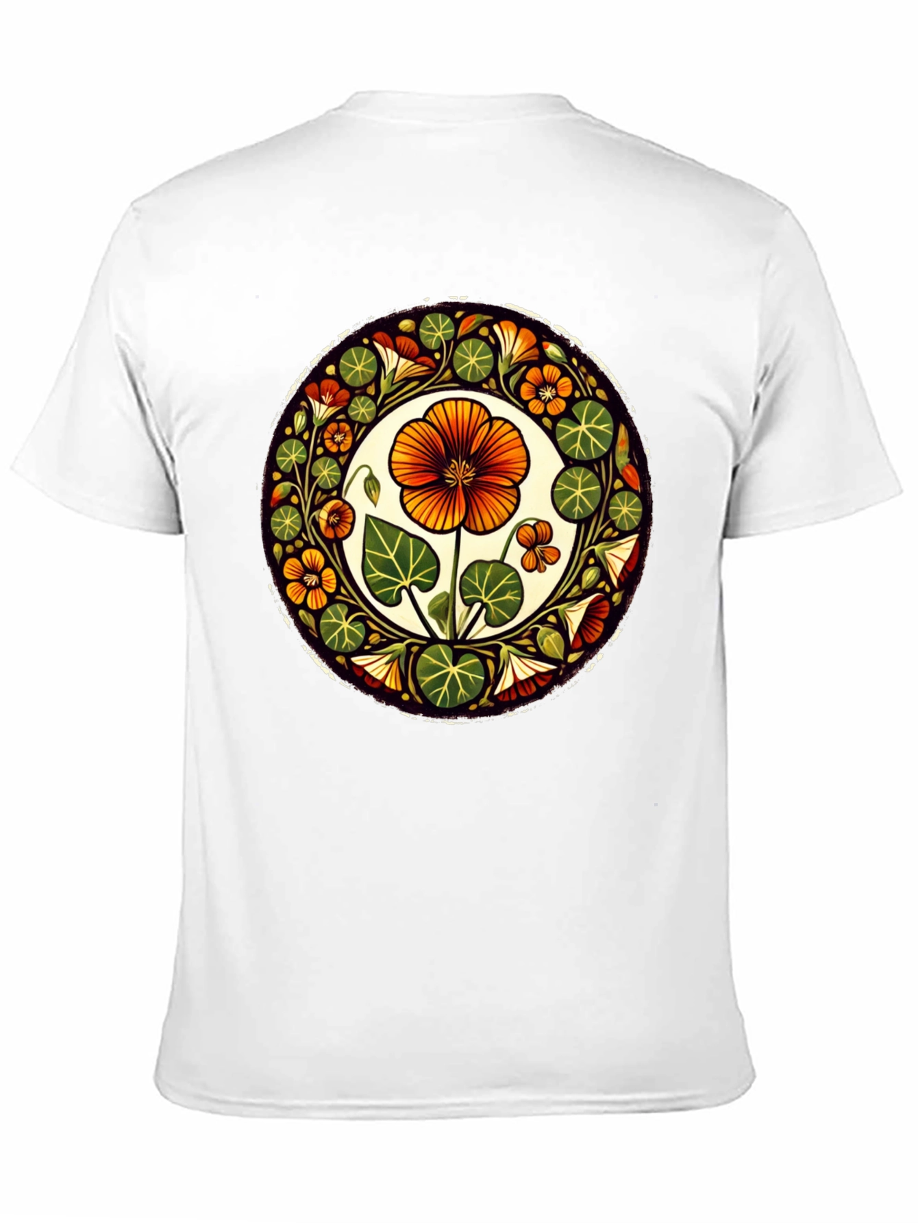 Black Floral Mandala Graphic Tee - Black Cotton T-Shirt view 11