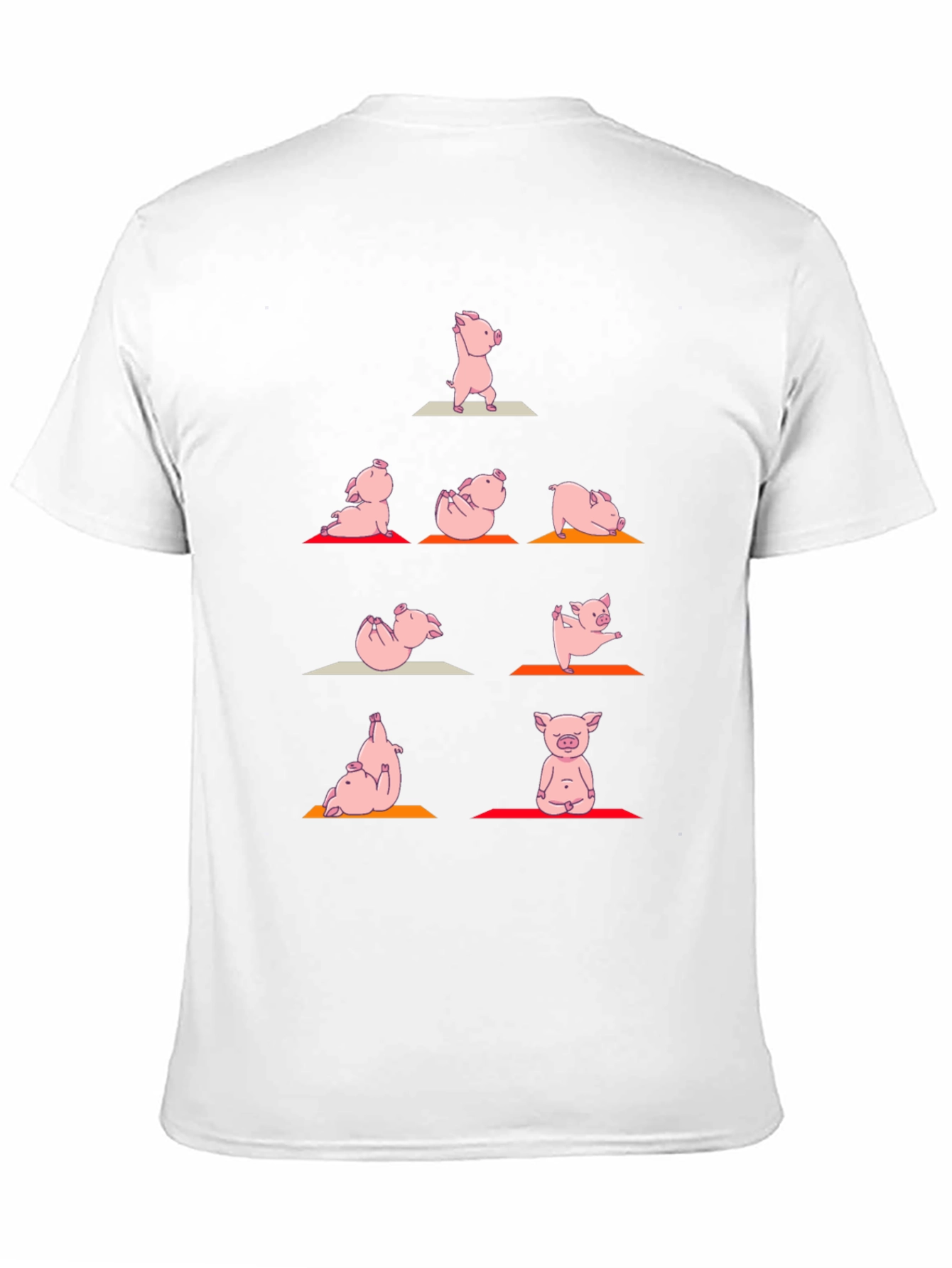 Black Yoga Pig T-Shirt: Funny Animal Graphic Tee view 11