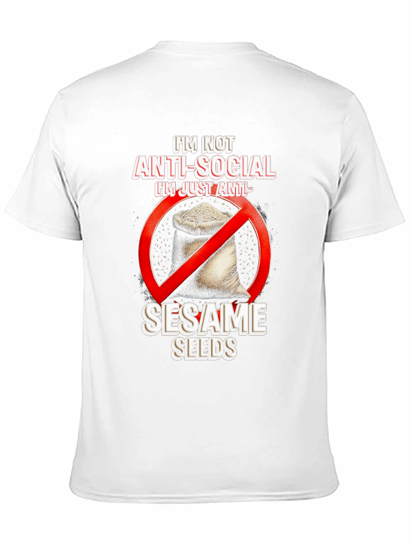 Black Anti-Sesame Seeds Graphic T-Shirt view 11