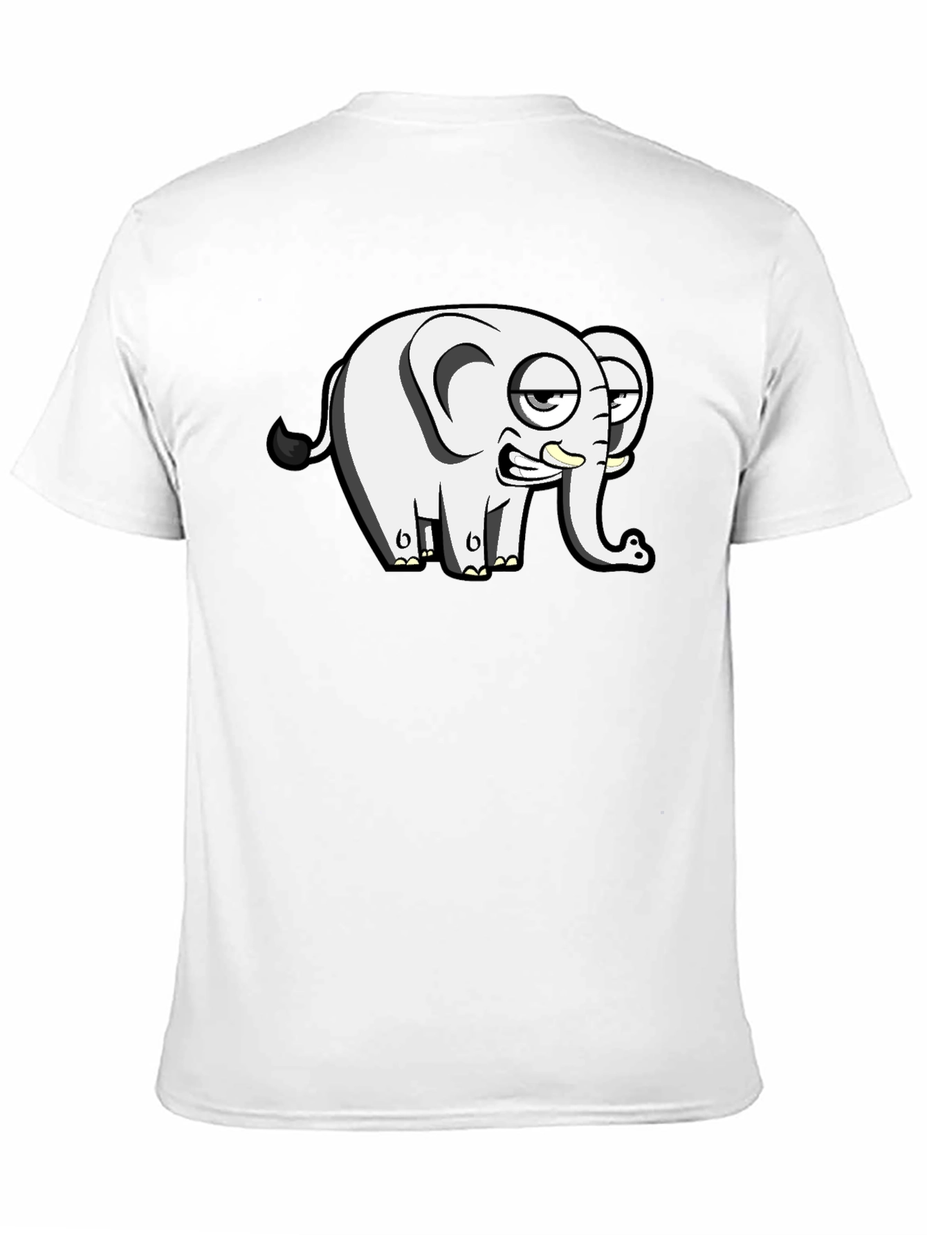 Black Funny Elephant Cartoon Black T-Shirt view 11