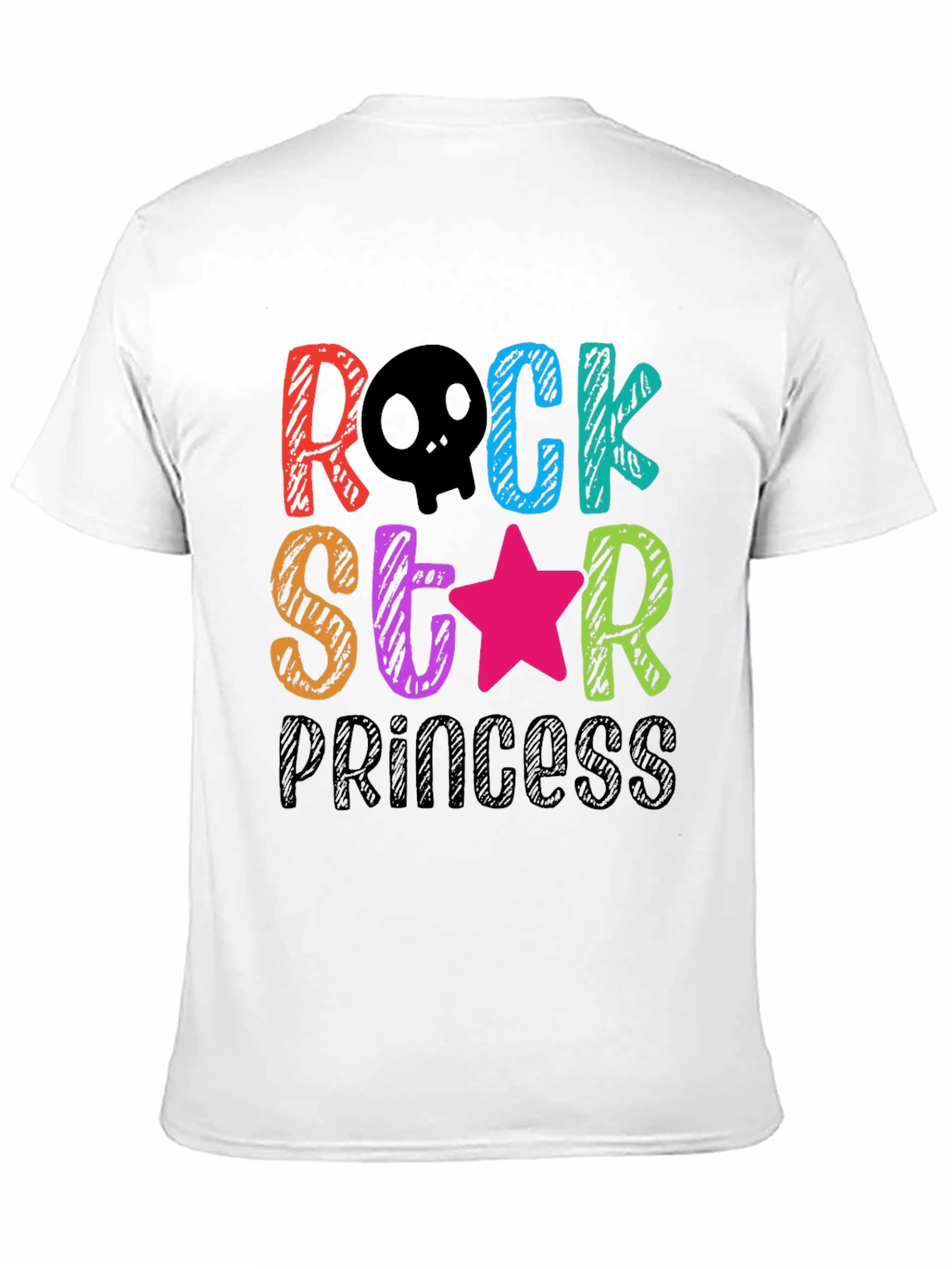 Black Rock Star Princess T-Shirt - Fun Colorful Design view 11