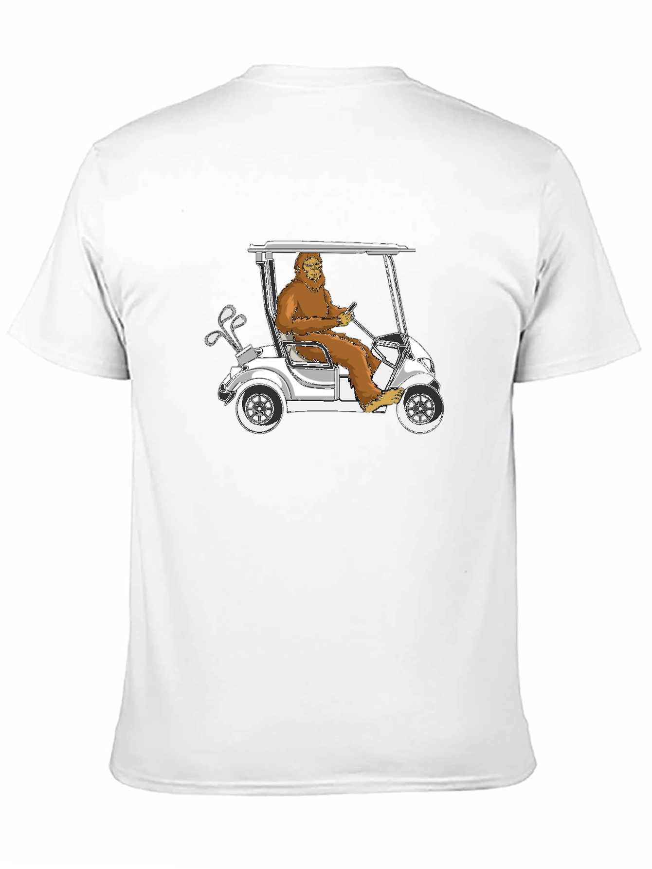Black Bigfoot Golfing T-Shirt - Hilarious Sasquatch Tee view 11