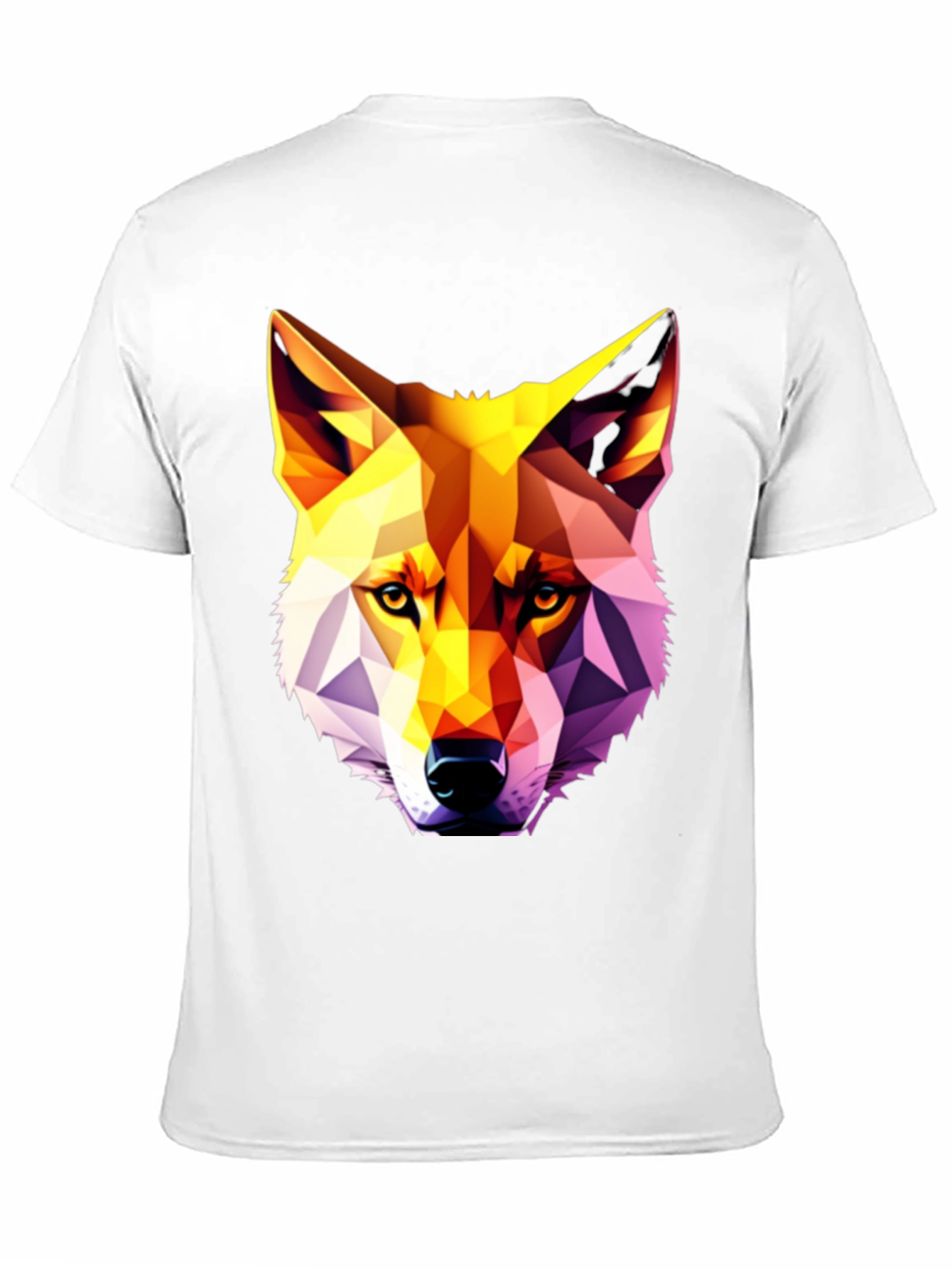 Black Geometric Wolf Graphic Tee - Modern Art Shirt view 11