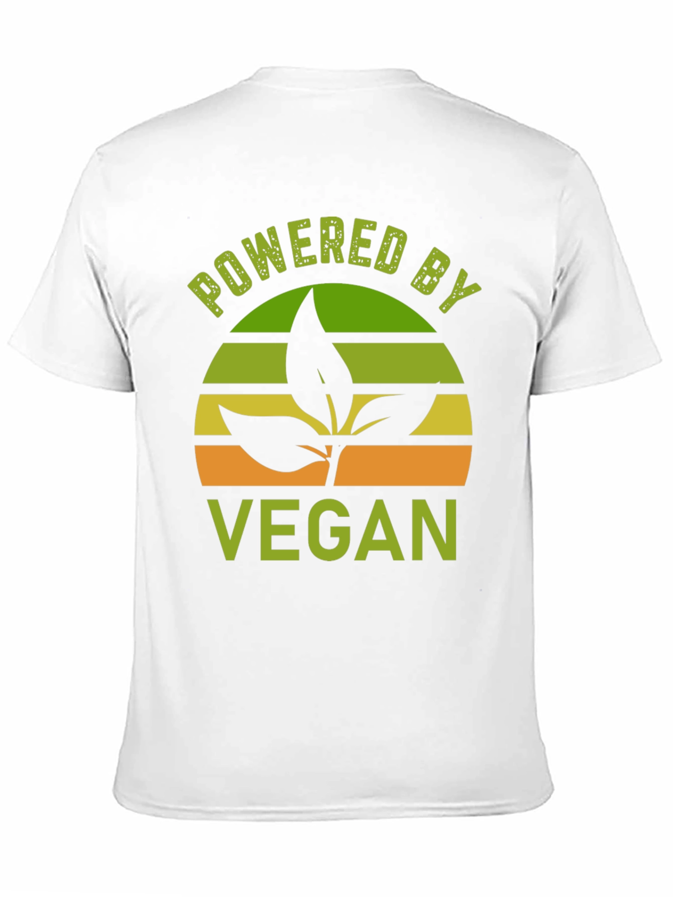 Black Powered By Vegan T-Shirt - Plant Based Lifestyle Tee view 11