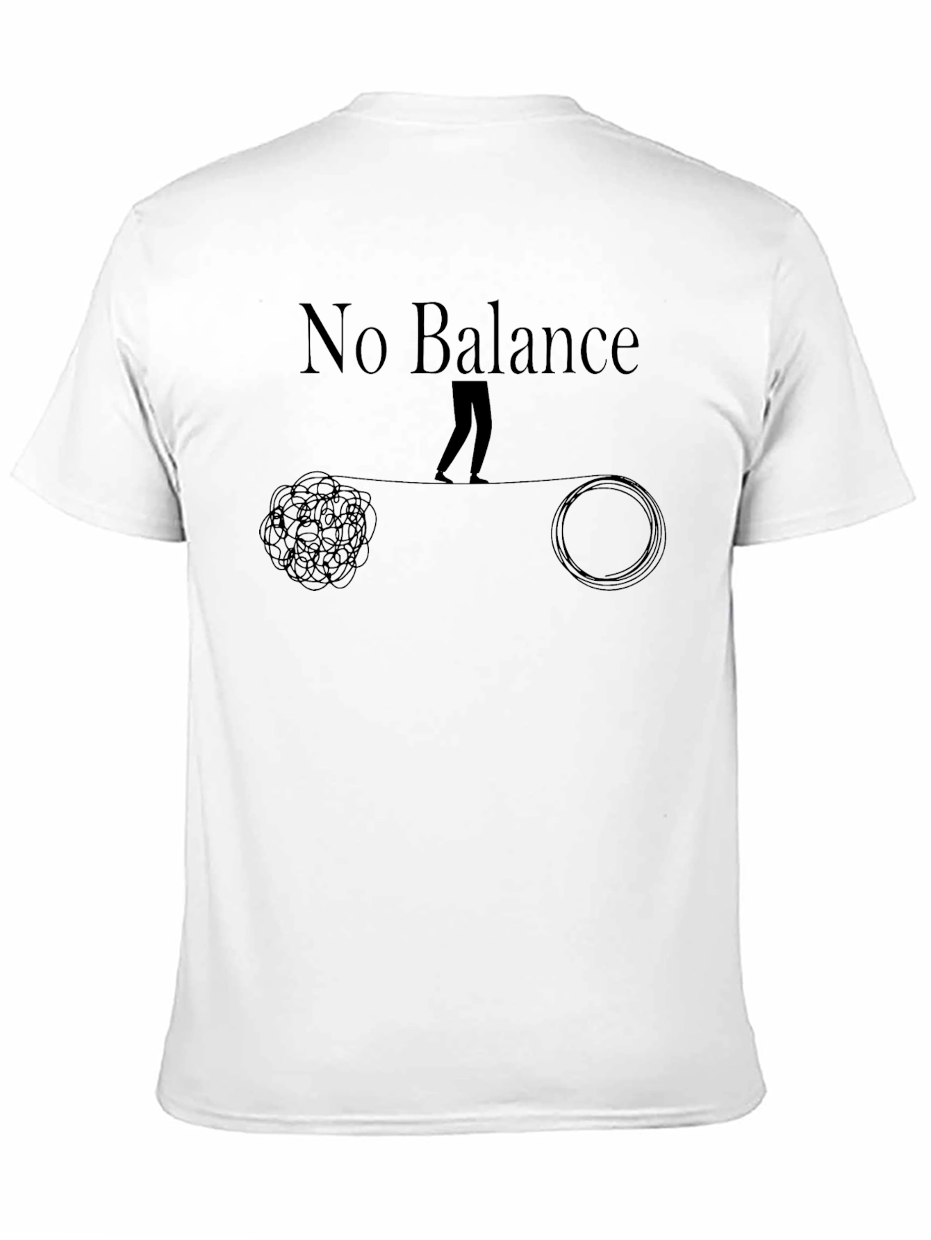 Black No Balance T-Shirt - Chaotic vs. Organized Mindset view 11