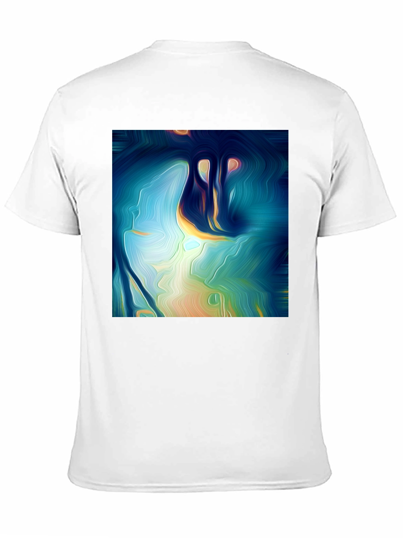 Black Abstract Art Tee: Vivid Design, Soft Cotton, Classic Fit view 11