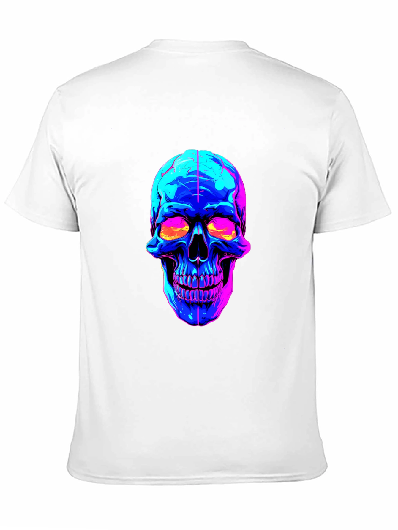 Black Neon Skull Graphic Black T-Shirt view 11