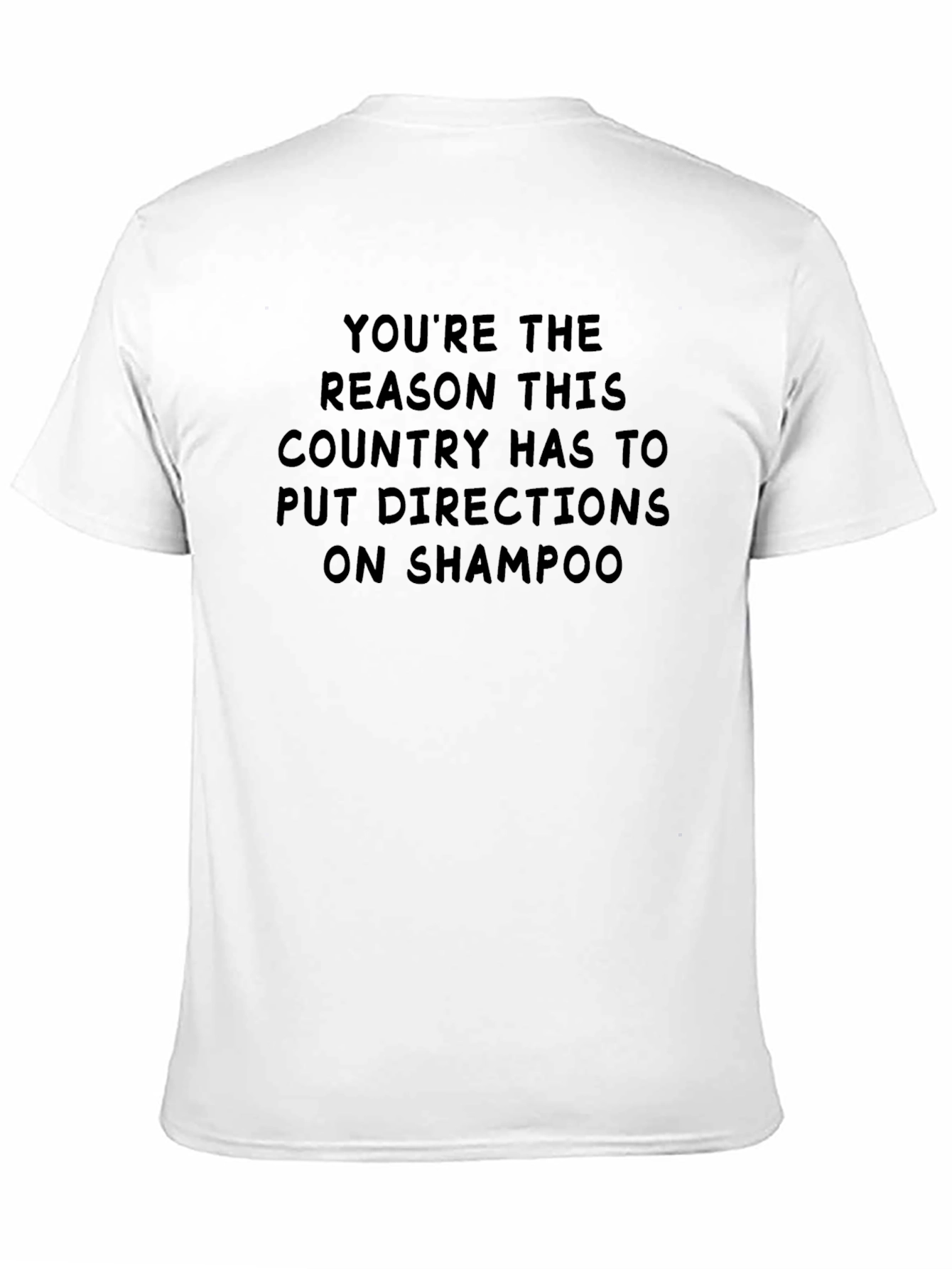 Black Funny Shampoo Directions Graphic T-Shirt view 11